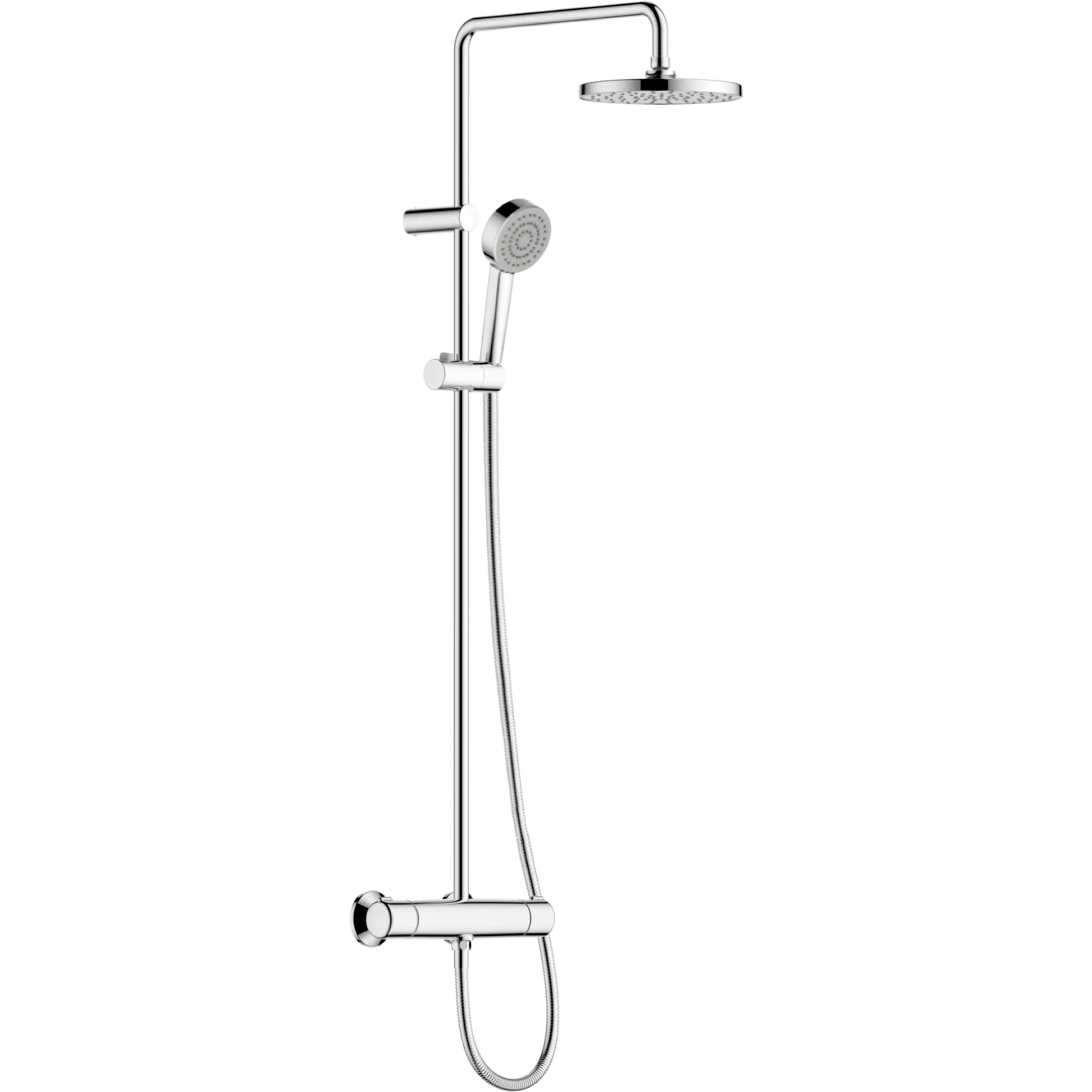 Hansa Basic Regenbrause-Duscharmatur, Thermostat Handbrause chrom, DN 15