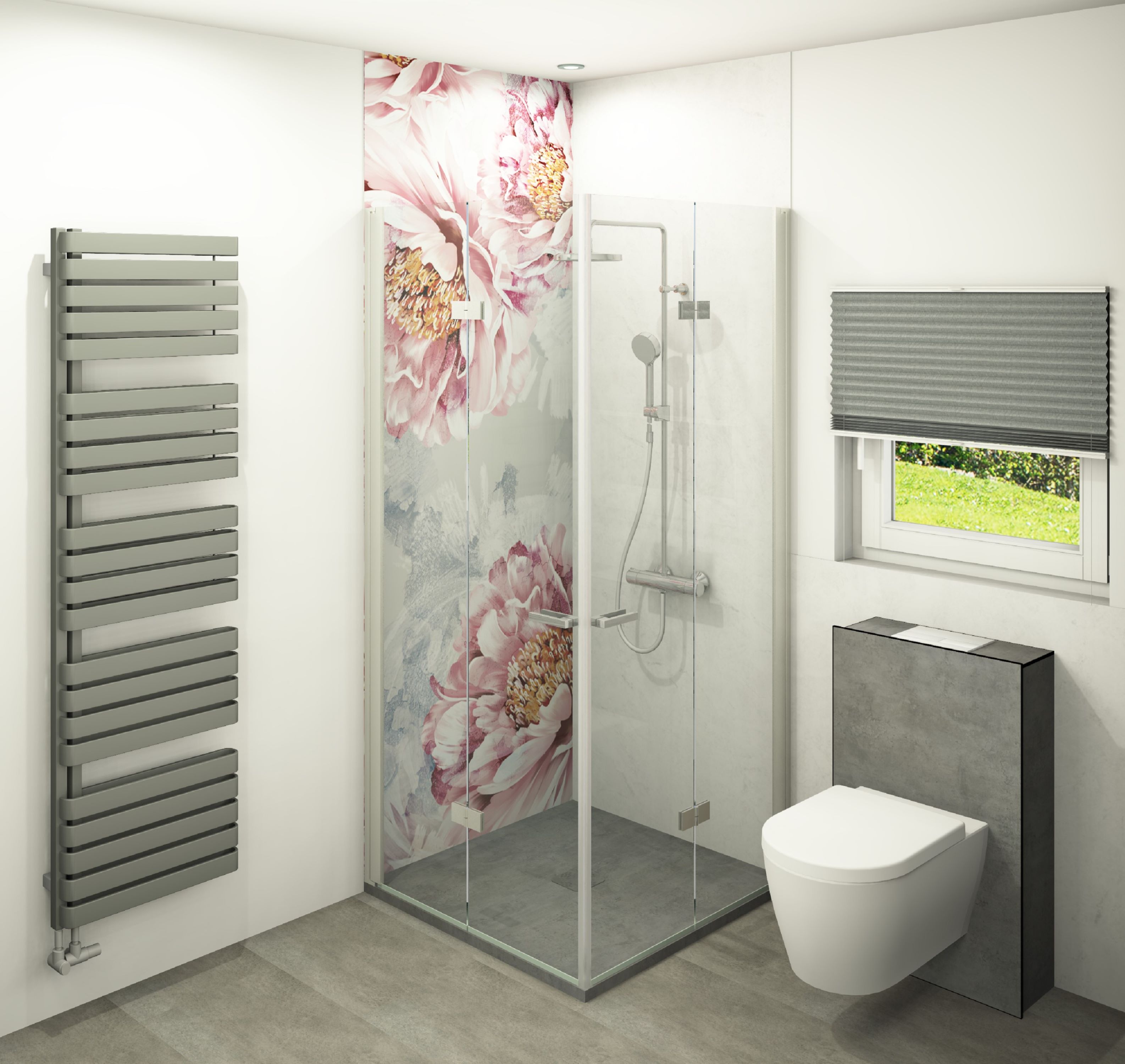 DK WC-Haube 870x540 mm (Front / Oben) für, TECE Vorwandmodul 820x500, Beton gr. Perl