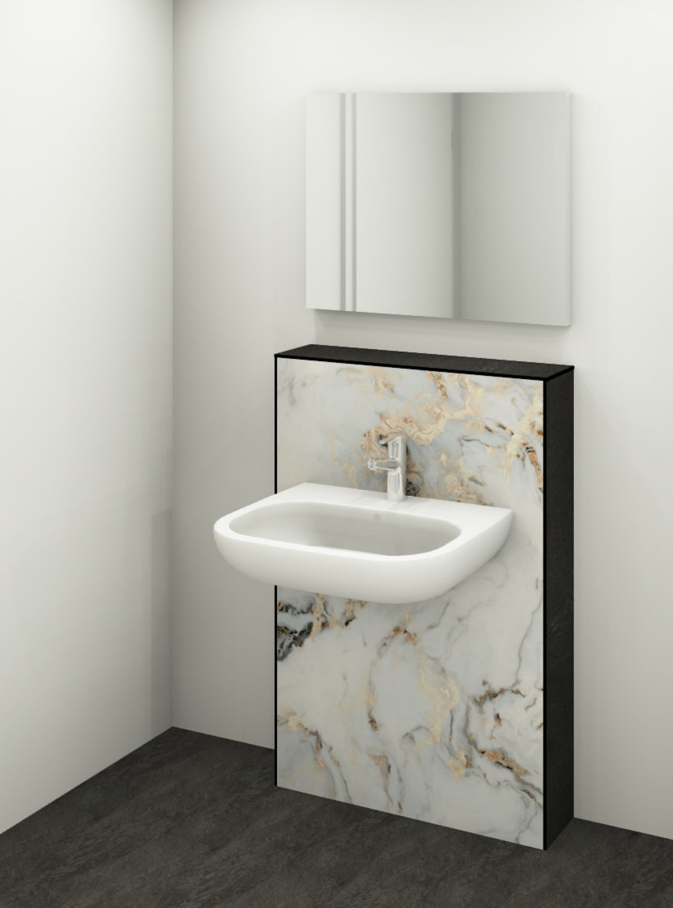 DK Waschtisch Modul B 800 H1190mm, o. Zubehör, Marmor Gold Perl