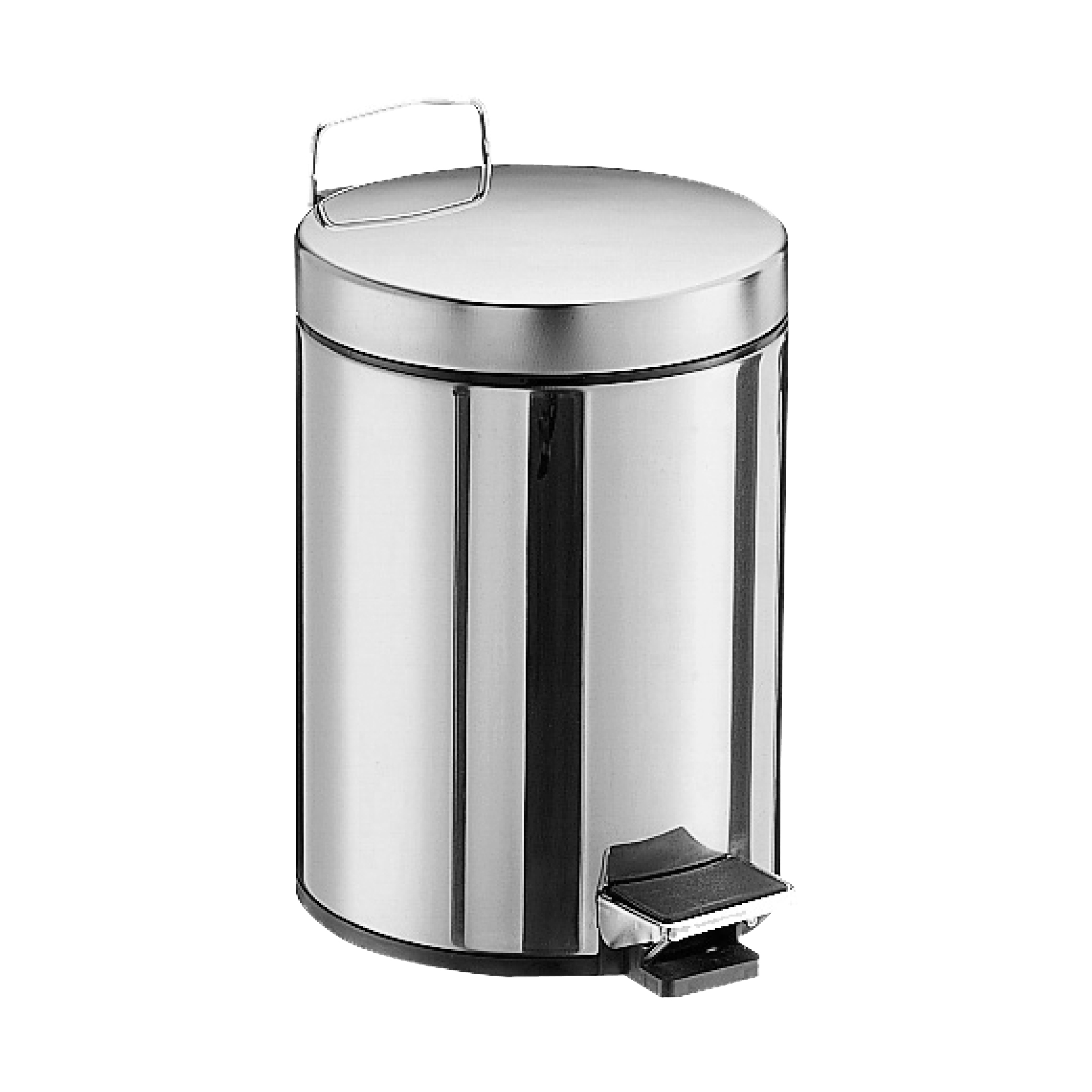 emco system 2 Abfallbehälter mit Deckel, Standmodell, 5 l, rund, edelstahl