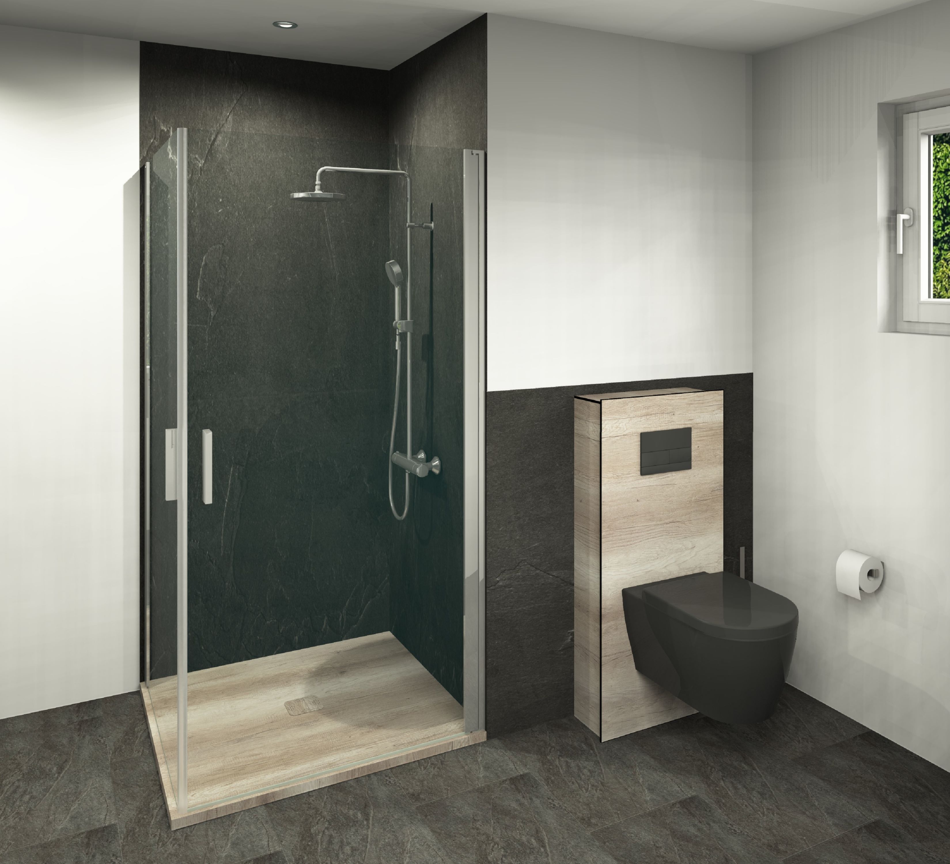DK WC-Haube 1.170x540 mm für, TECE Vorwandmodul 1.120x500, Apache Slate