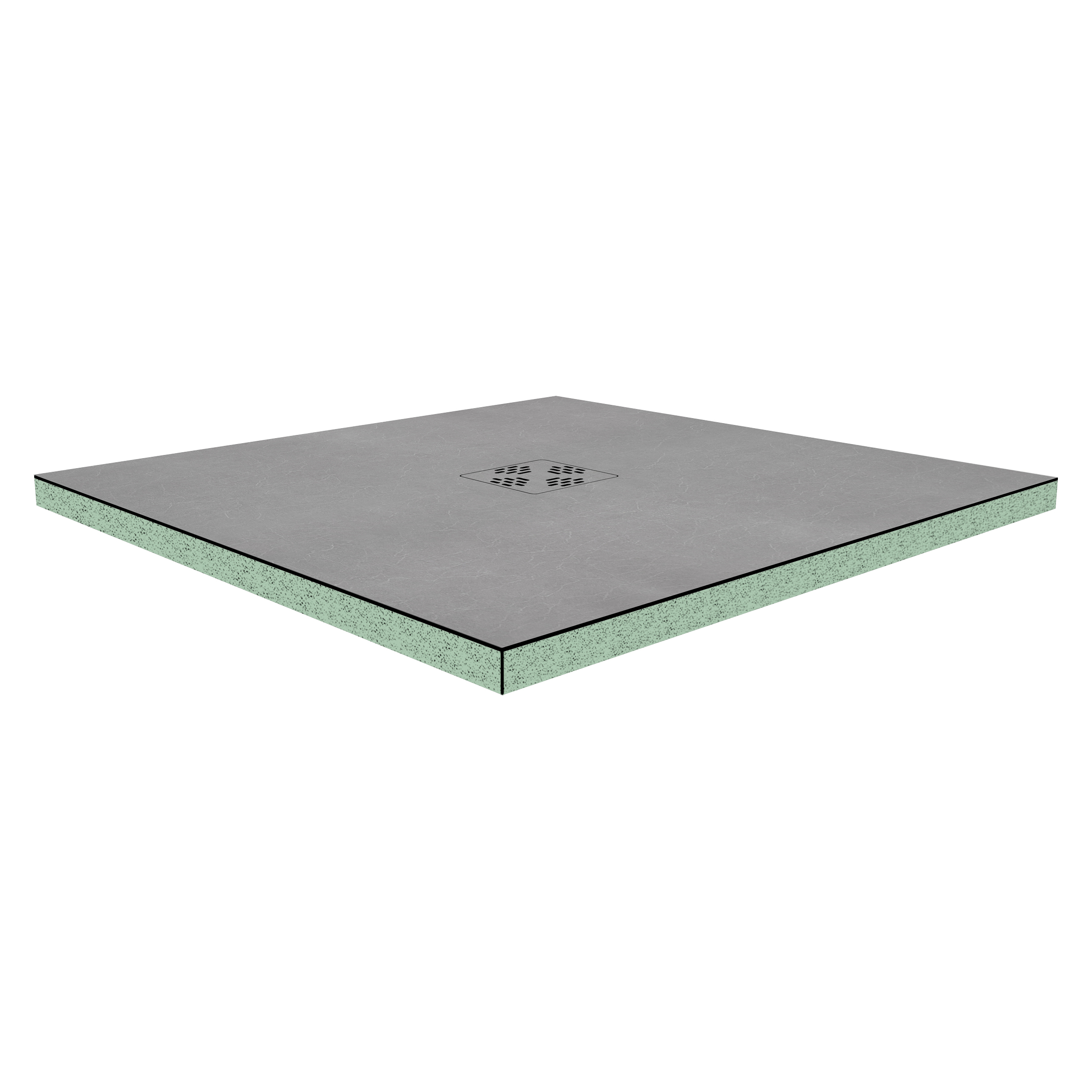 DK Duschboard Flat  800 x  800 mm Typ 1, Dekor: Arda Dunkel Perl, Punktablauf mittig