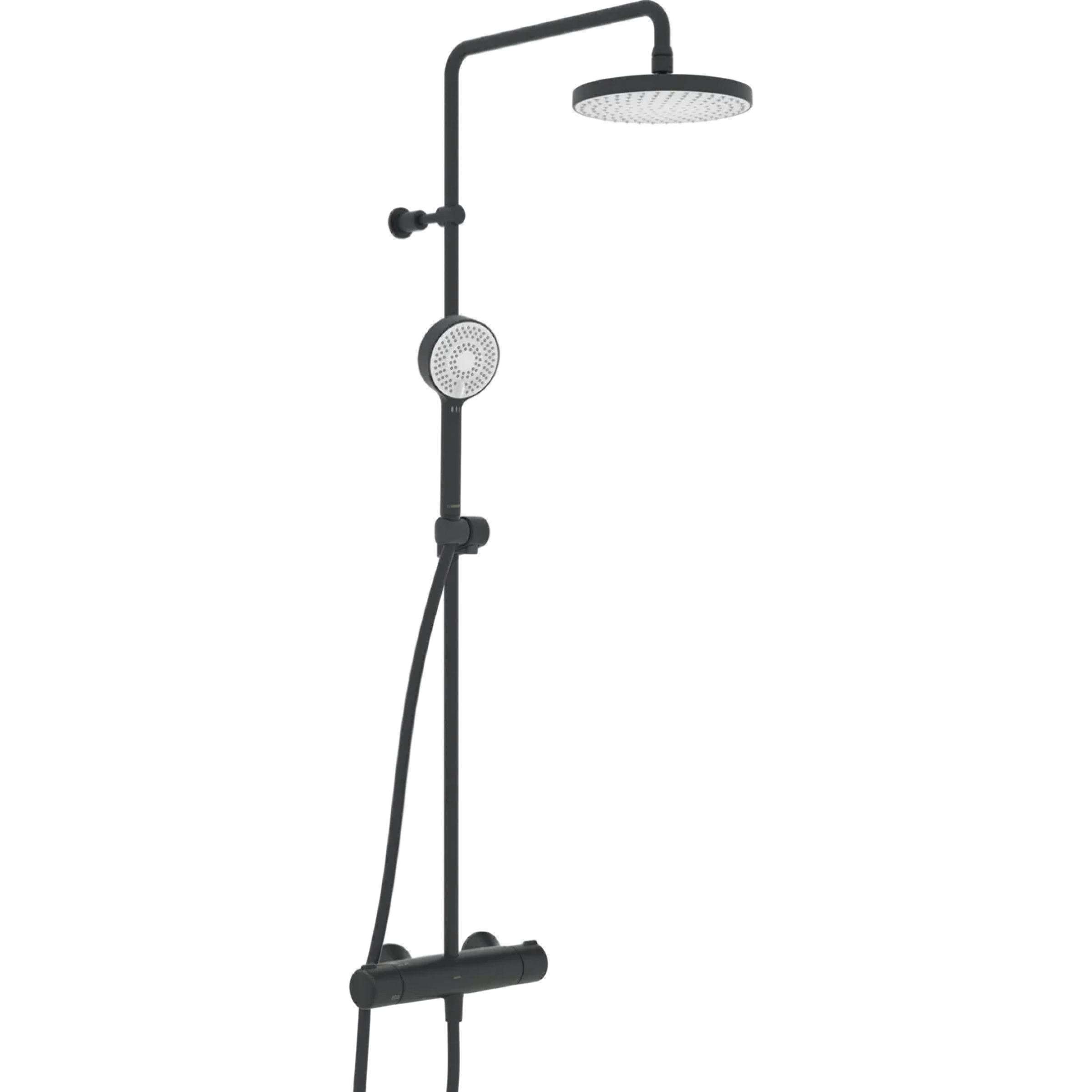 Hansa Regenbrause-Duscharmatur HANSAMICRA, Thermostat Handbrause matt-schwarz, DN 15
