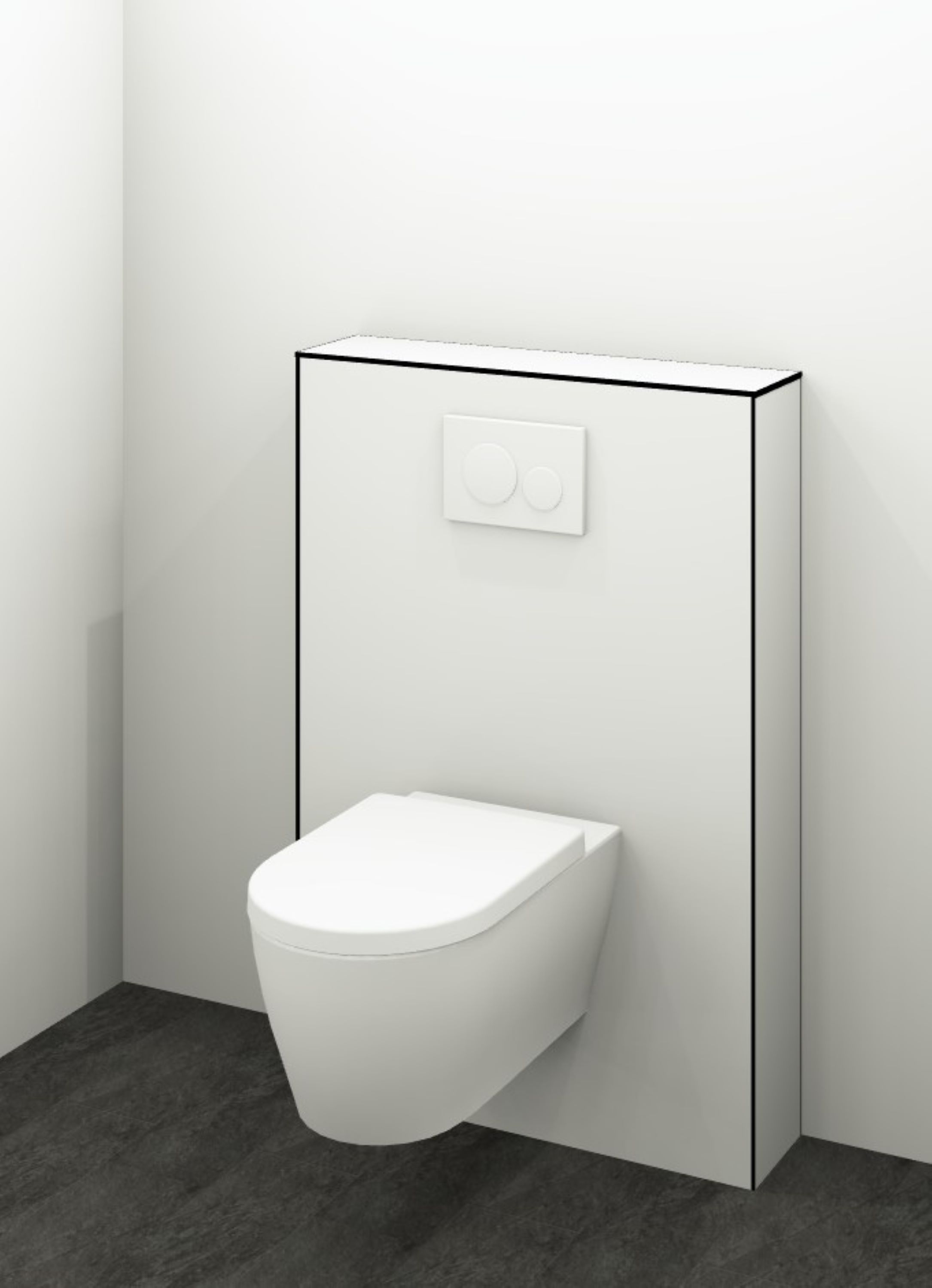 DK WC Modul B 800 H1190mm, o. Zubehör, Weiß Perl