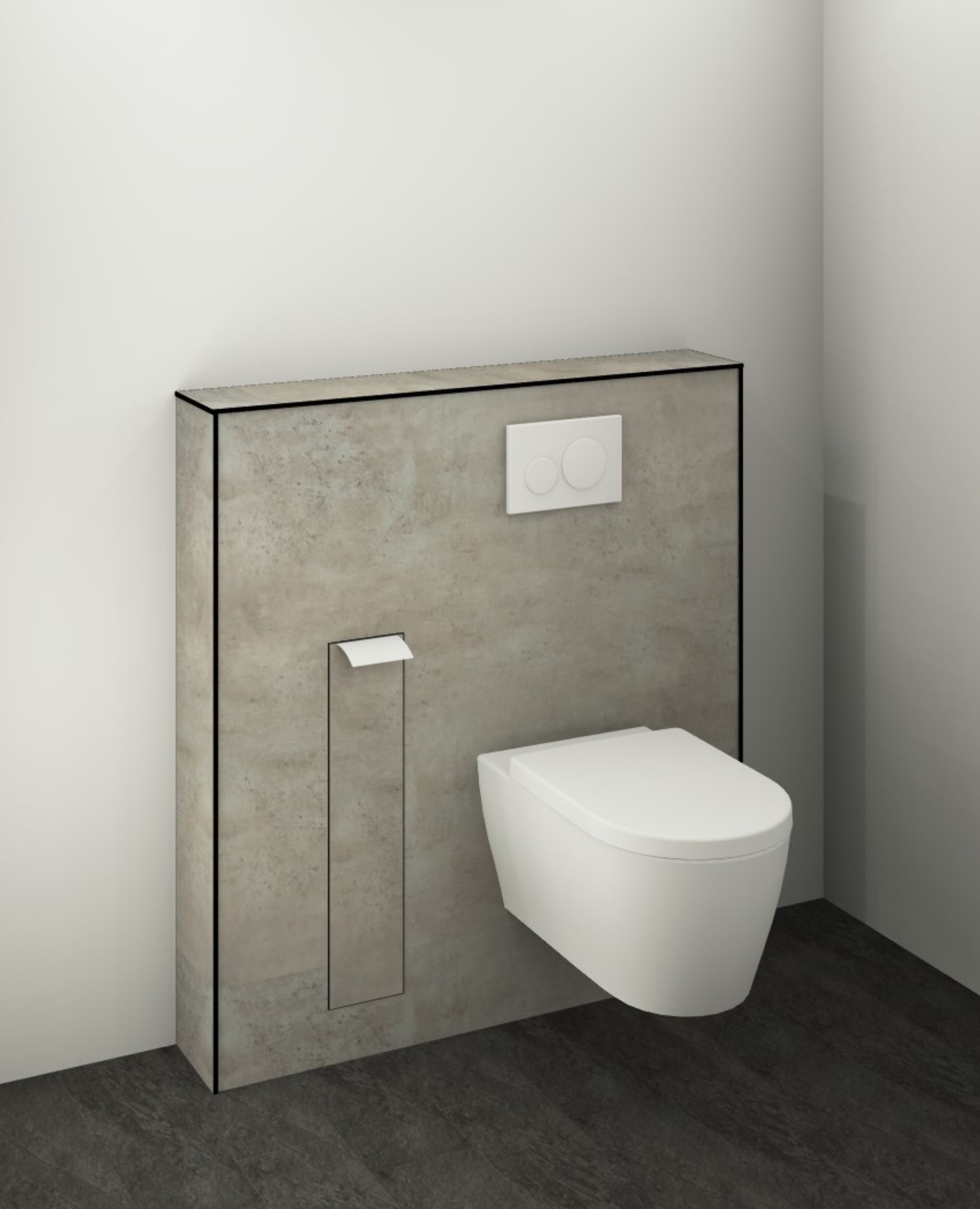 DK WC Modul B1100 H1190mm, m. Bürstenschrank, links, Anaroa Perl