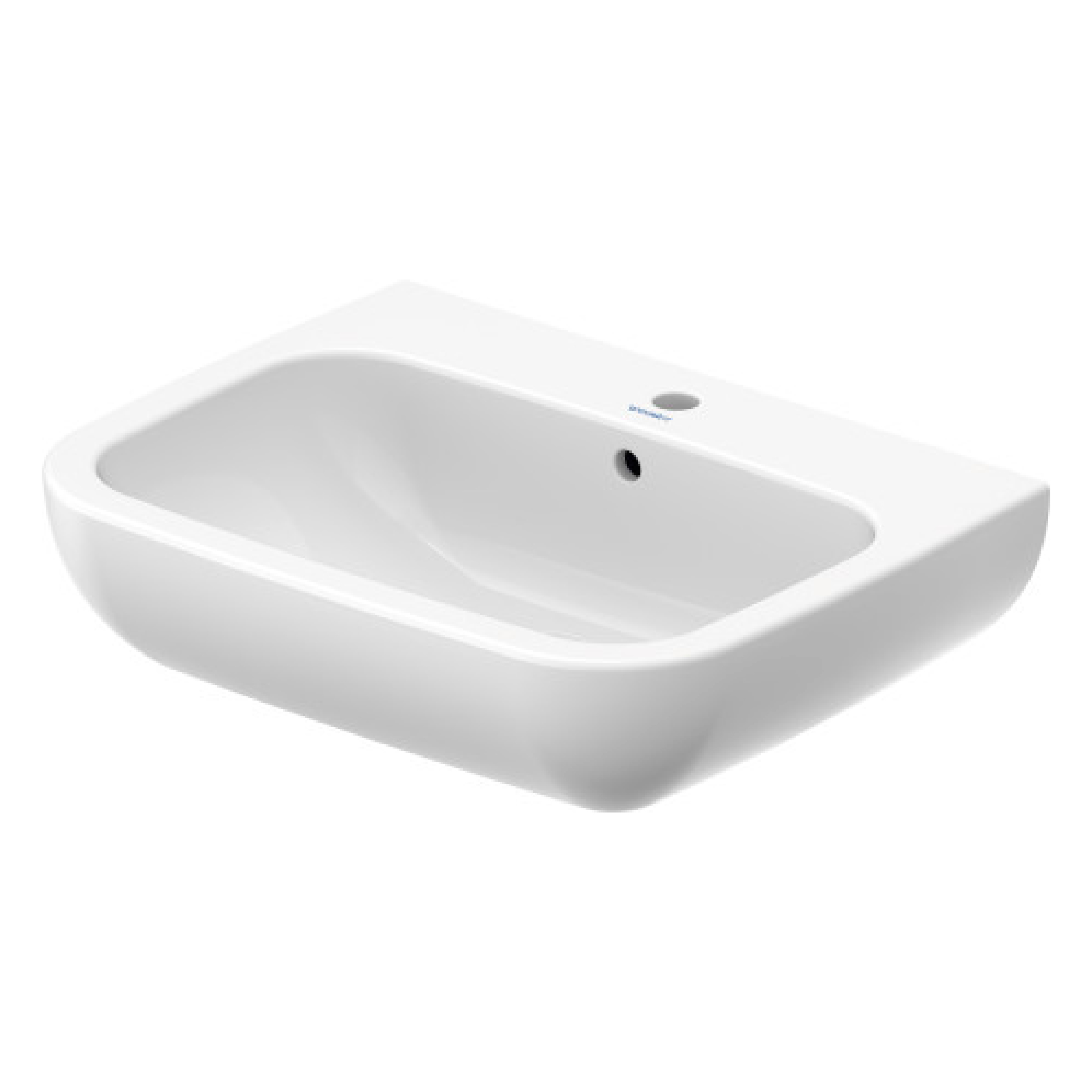 Duravit 1-Loch Waschtisch D-Code, 650x500mm, weiß, mit Überlauf, mit Hahnloch