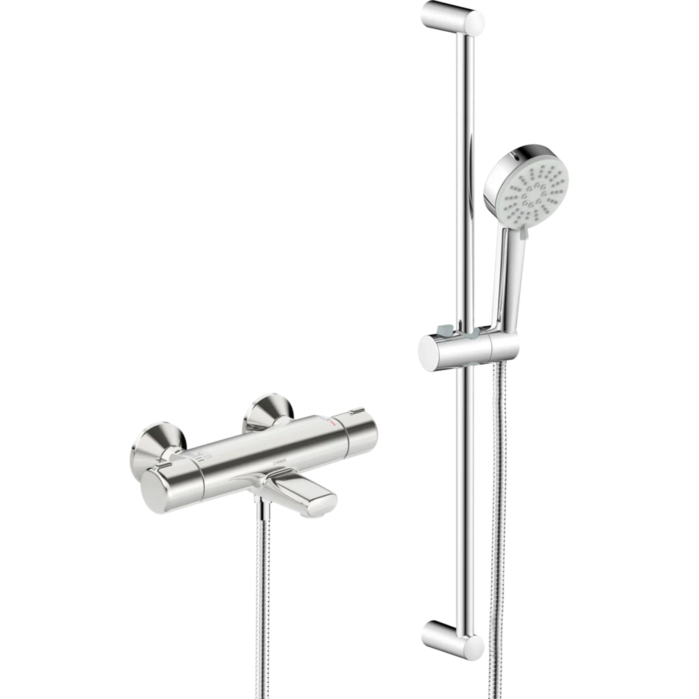 Hansa Basic Wanne u. Brause Armatur, mit Brausestangengarnitur, chrom