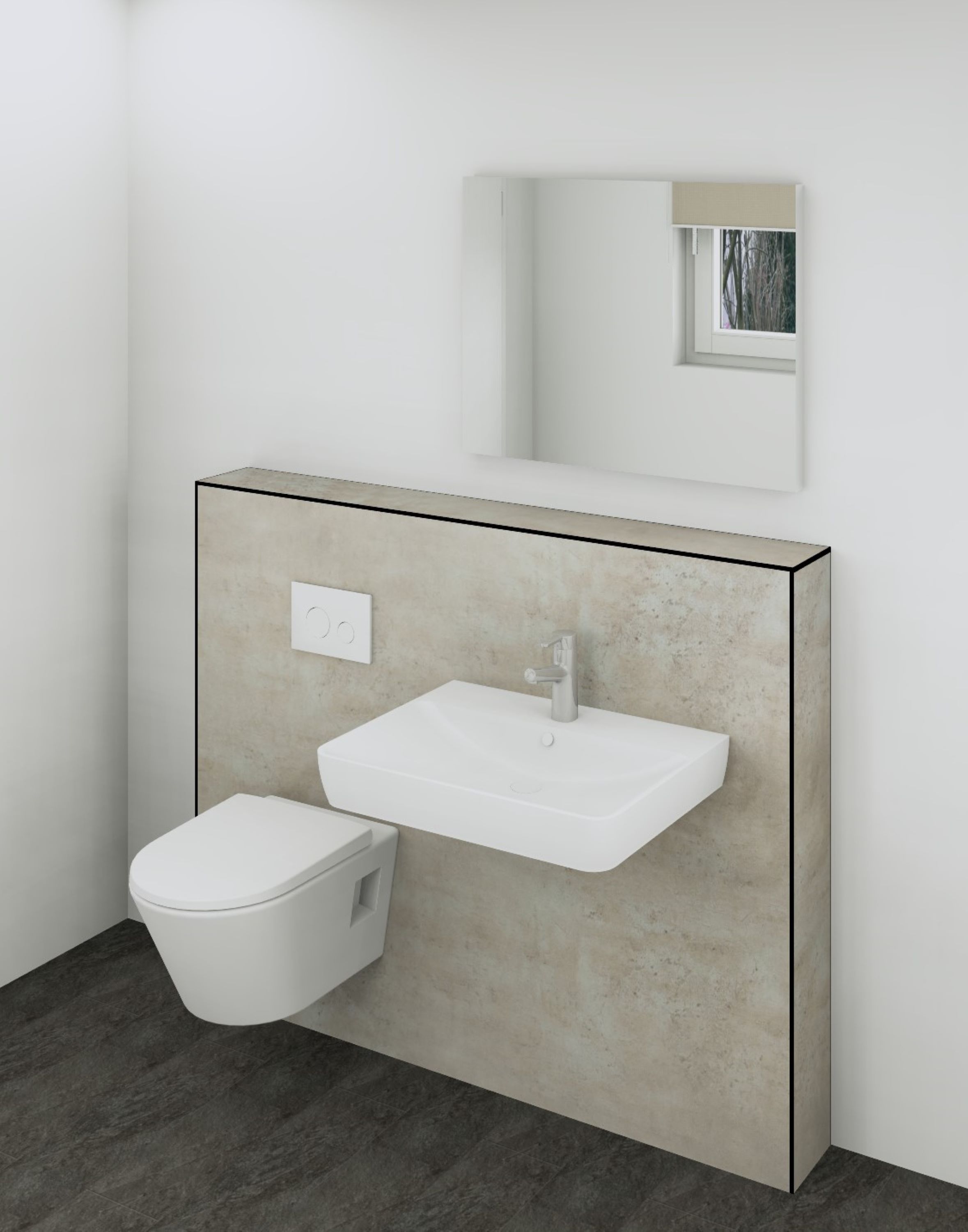 DK Doppelmodul Waschtisch WC B1500 H1190mm, , o. Zubehör, rechts, Anaroa Perl