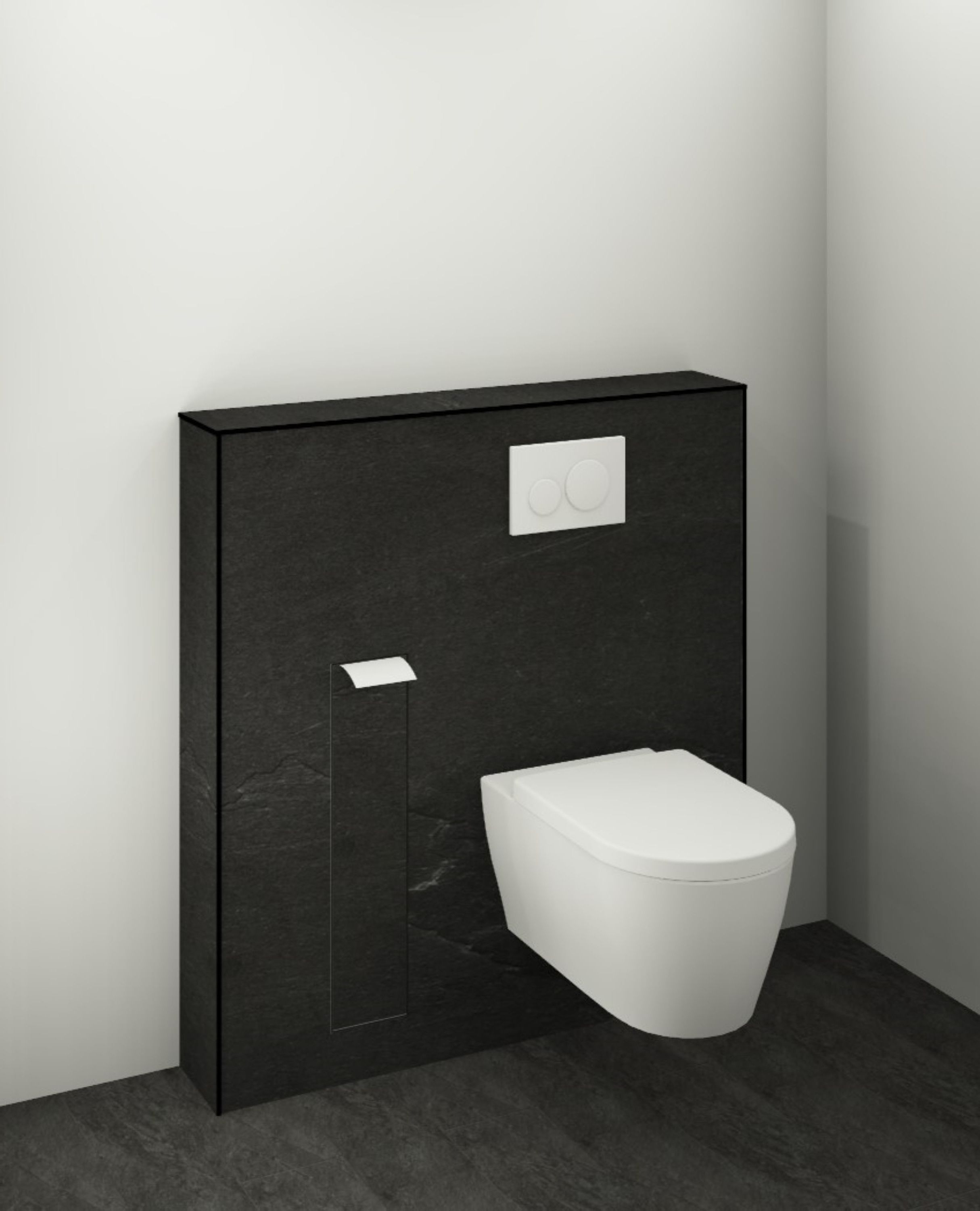 DK WC Modul B1100 H1190mm, m. Bürstenschrank, links, Gandara Slate