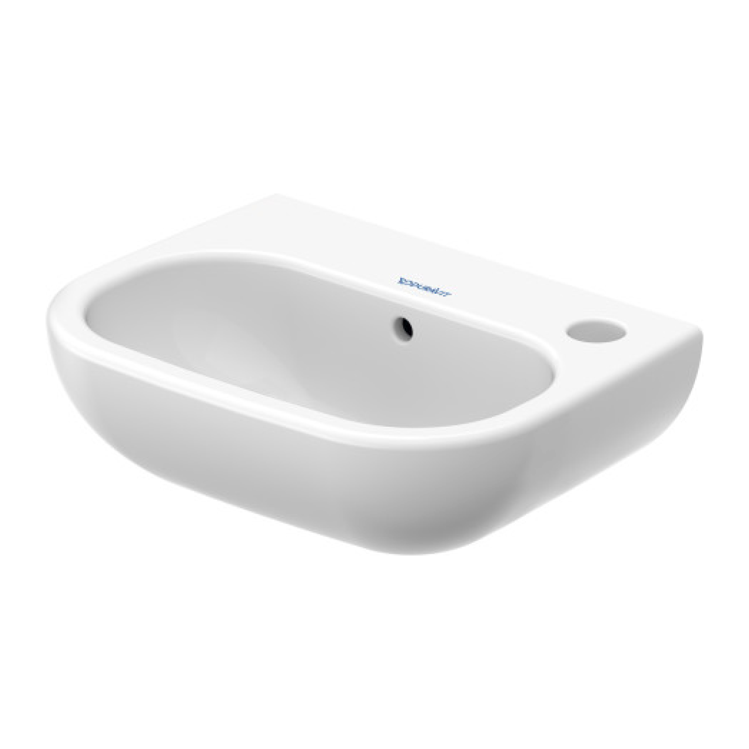 Duravit 1-Loch Handwaschbecken D-Code, 360x270mm, weiß, mit Überlauf, mit Hahnloch rechts
