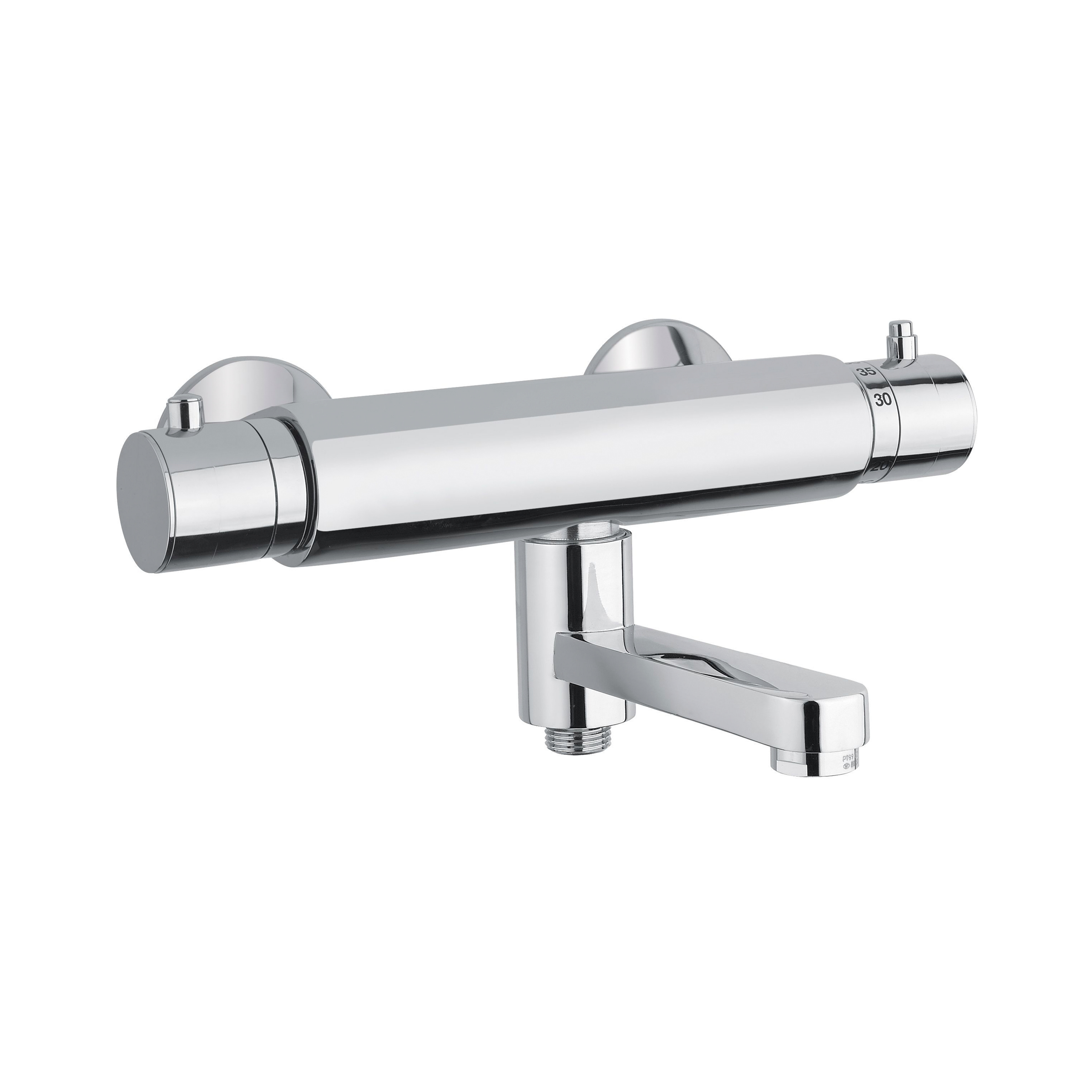 DK Serie 255 Thermostat-Wannefüll-Brausebatterie, mit schwenkbarem Auslauf, chrom