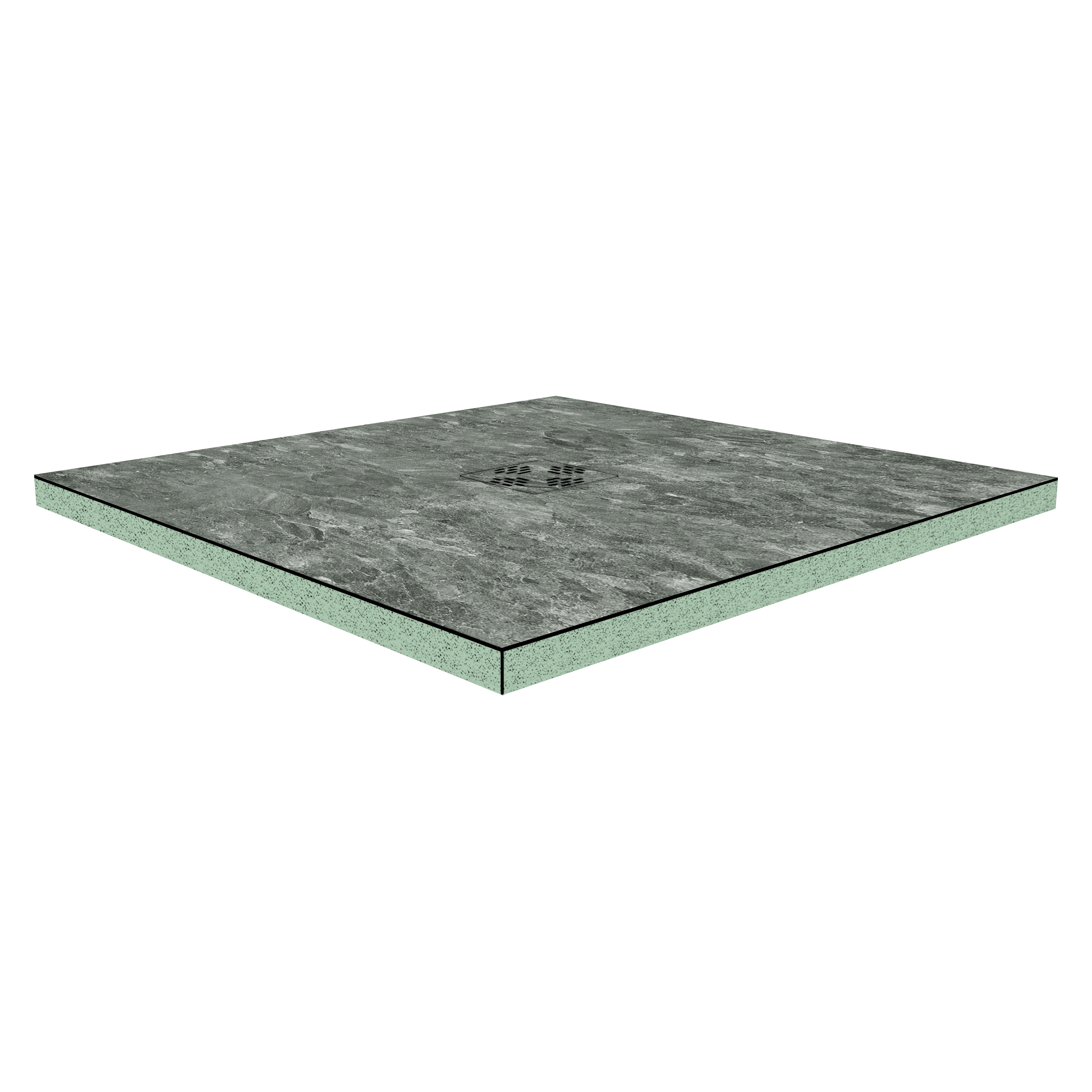 DK Duschboard Flat  800 x  800 mm Typ 1, Dekor: Conca Perl, Punktablauf mittig