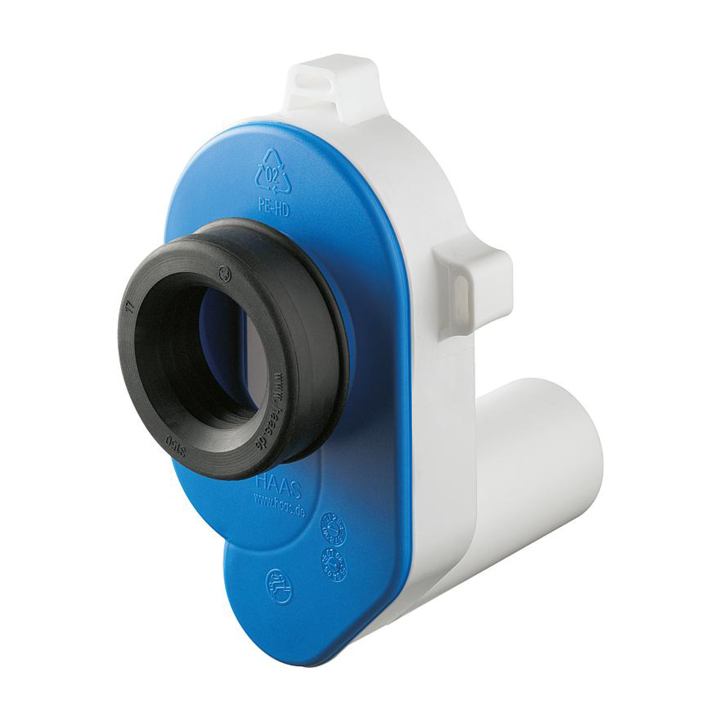 PE-Urinal-Absaugsiphon Abgang, waagrecht für 50 mm Rohr