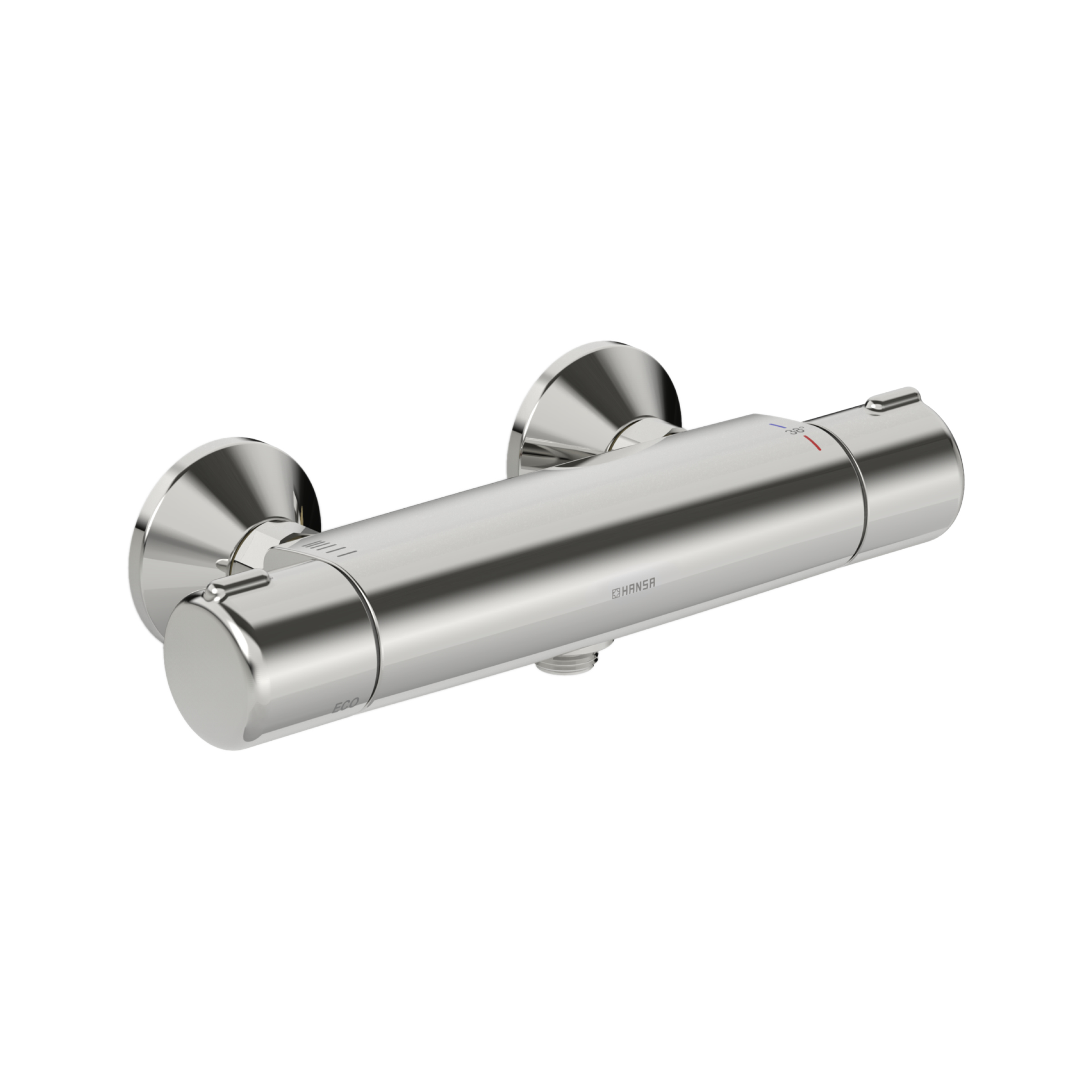 Hansa Brause-Therm.-Batterie für Wandaufbau, Hansamicra 5815 verchromt