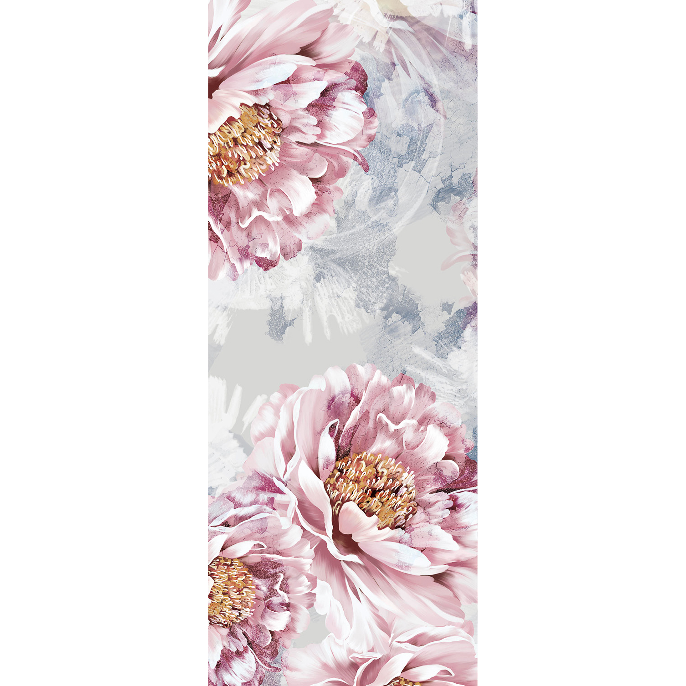 DK Rückwand Flat E Rosa Blumen matt, 2550x1000x3mm Dekor: einseitig