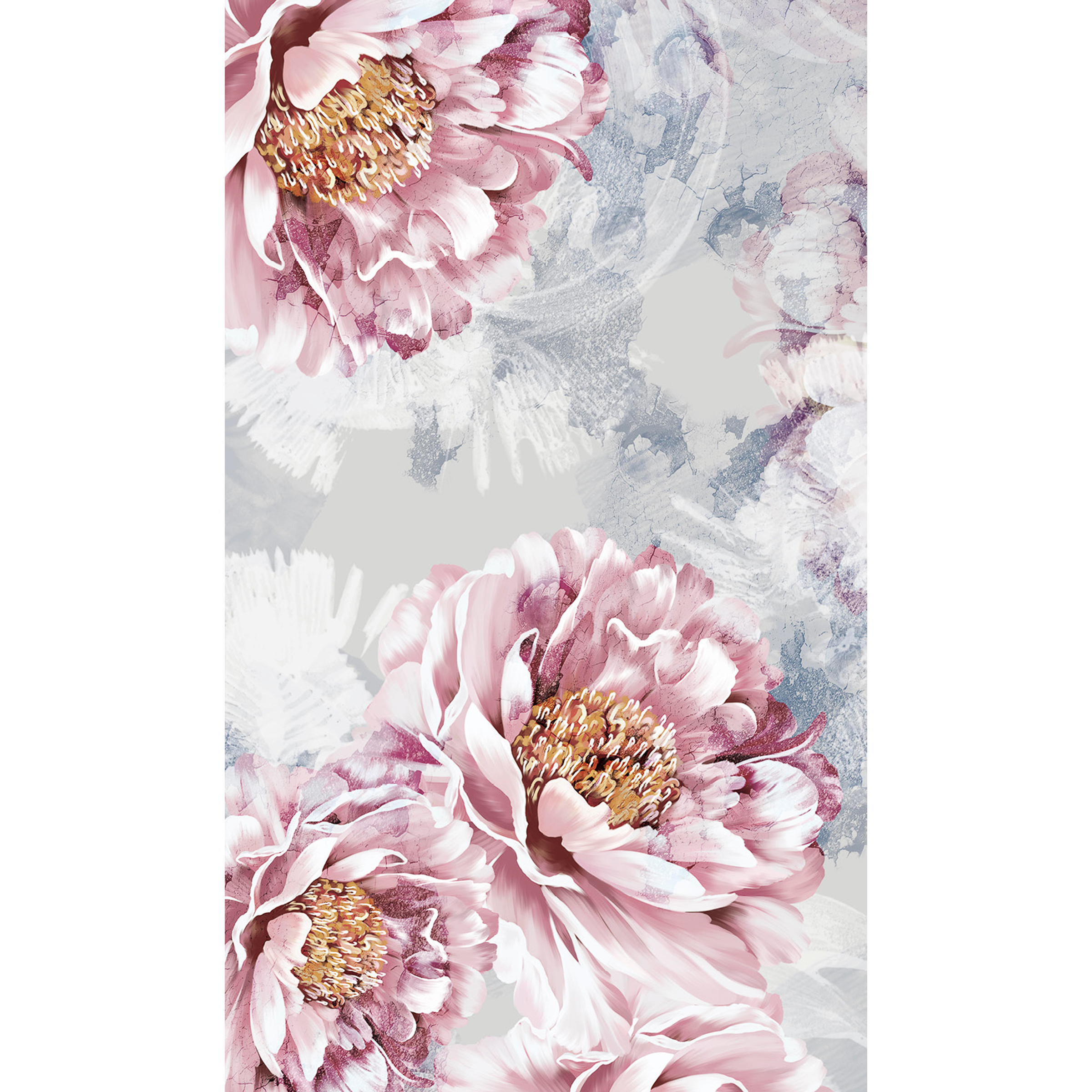 DK Rückwand Flat E Rosa Blumen matt, 2550x1500x3mm Dekor: einseitig