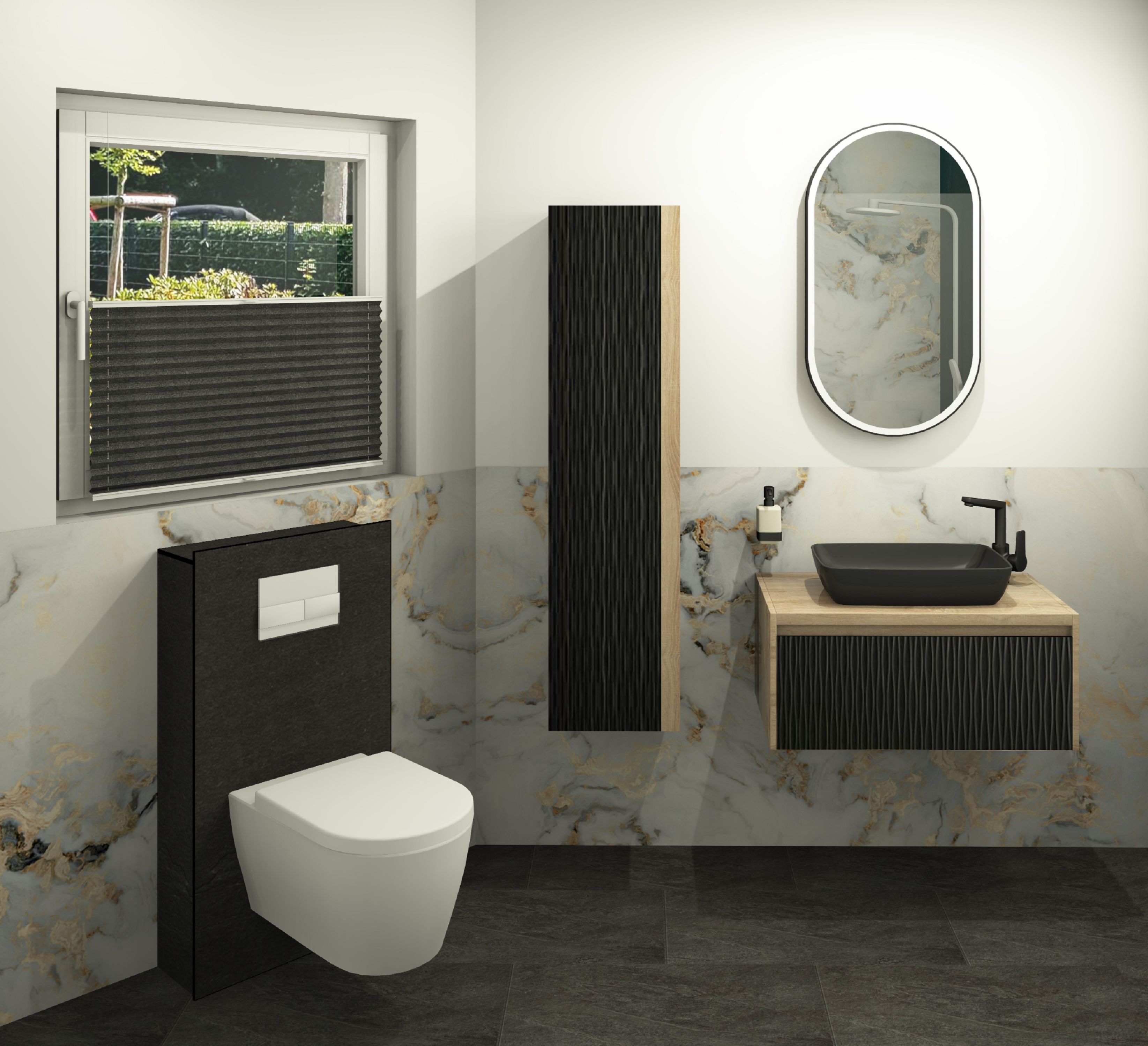 DK WC-Haube 1.030x540 mm für, TECE Vorwandmodul 980x500, Gandara Slate