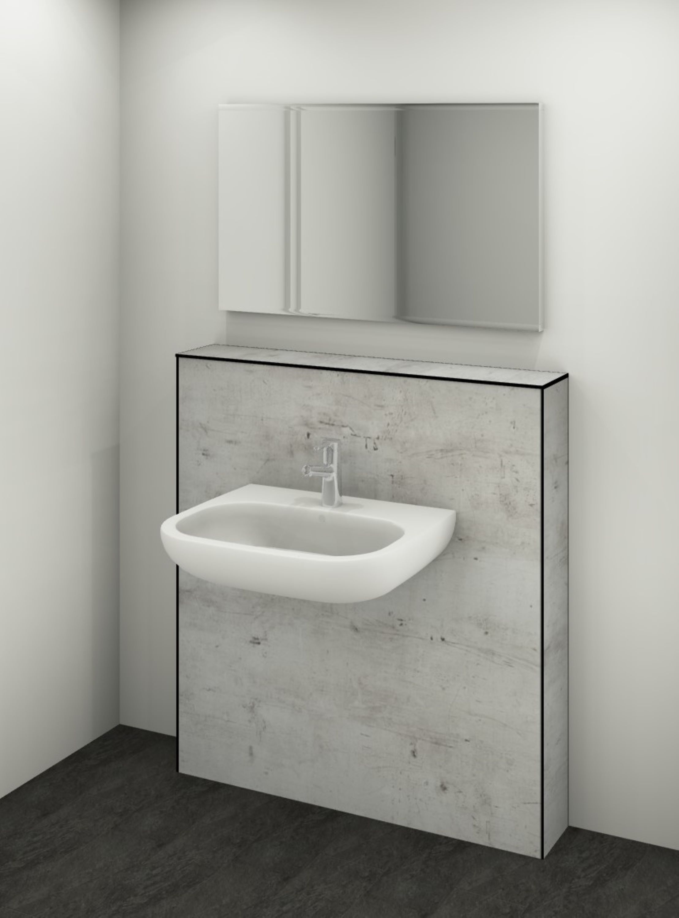 DK Waschtisch Modul B1100 H1190mm, o. Zubehör, Kalkstein Perl