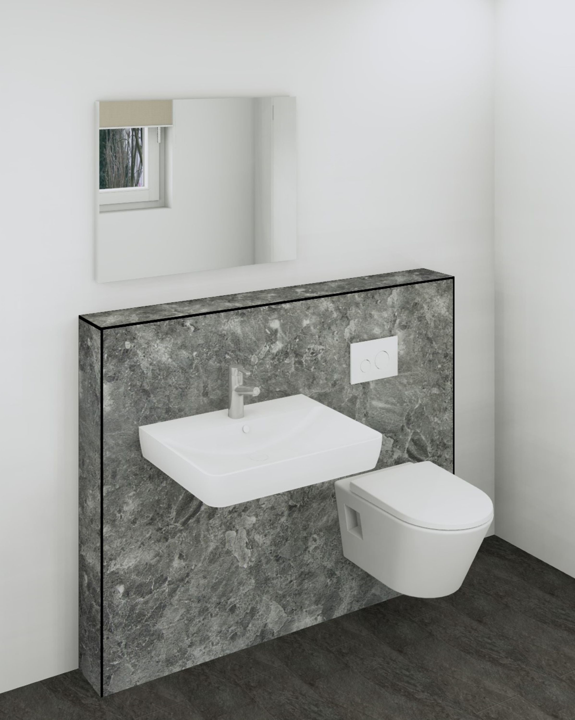 DK Doppelmodul Waschtisch WC B1500 H1190mm, , o. Zubehör, links, Conca Perl
