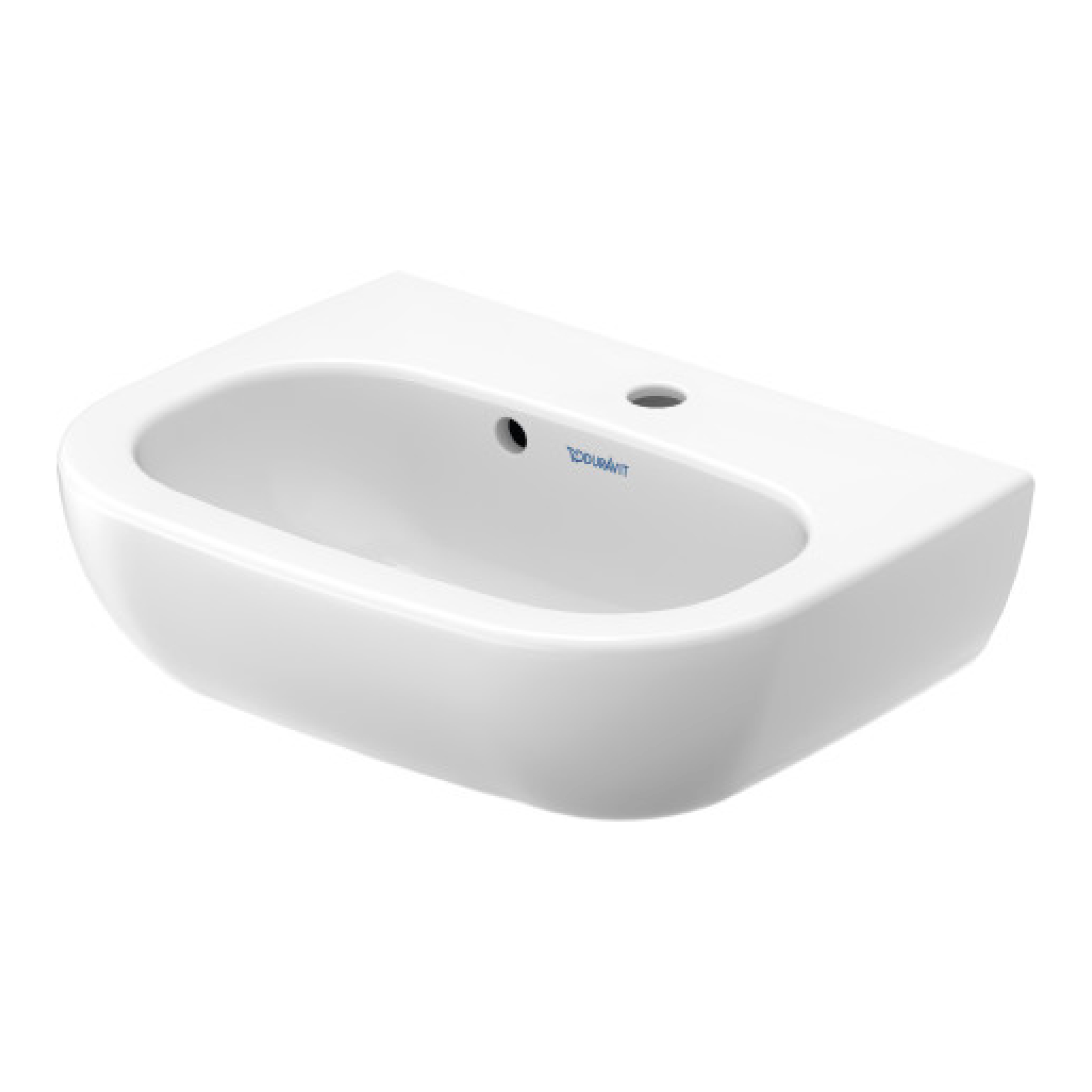 Duravit 1-Loch Handwaschbecken D-Code, 450x340mm, weiß, mit Überlauf, mit Hahnloch