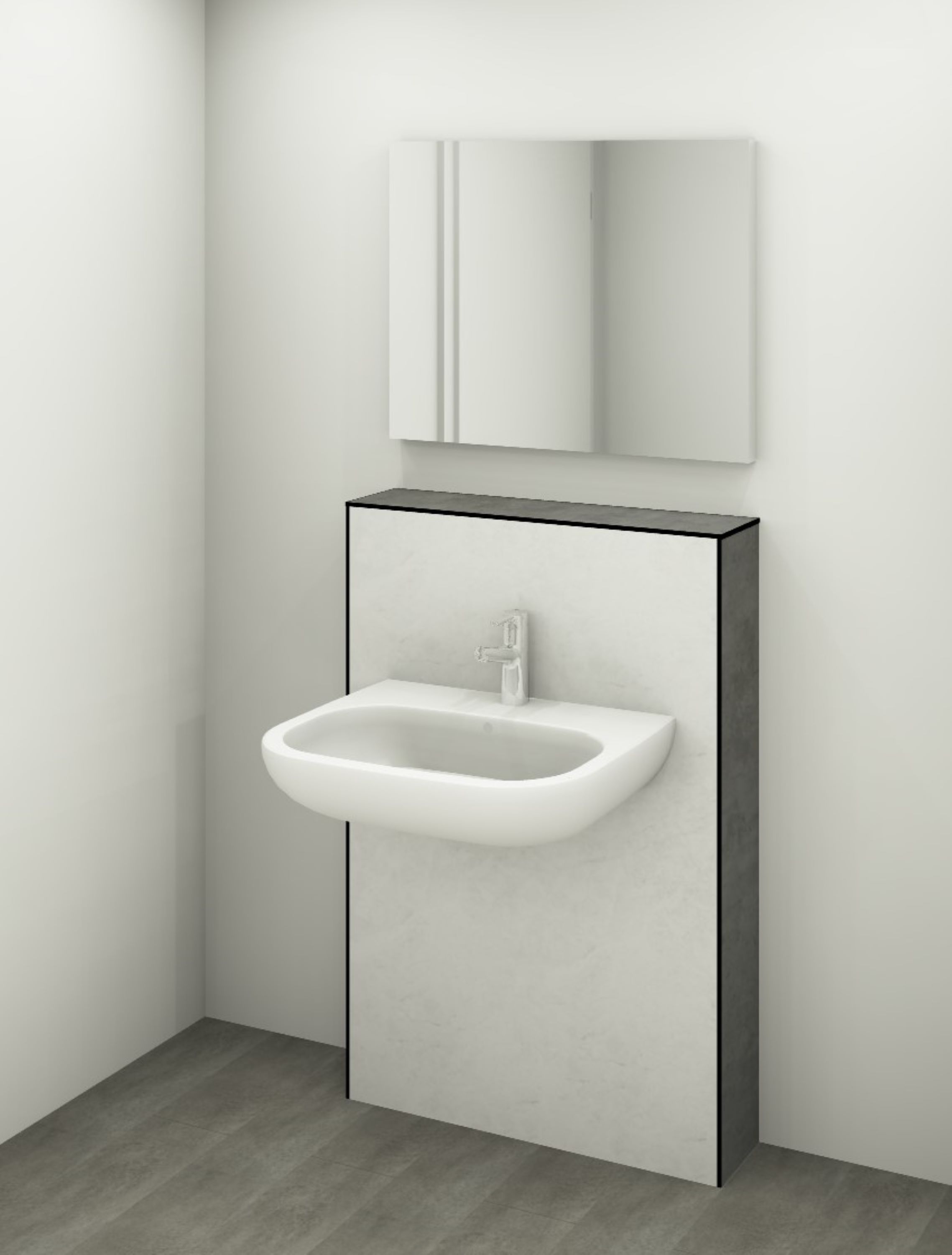 DK Waschtisch Modul B 800 H1190mm, o. Zubehör, Carrara Neu Perl