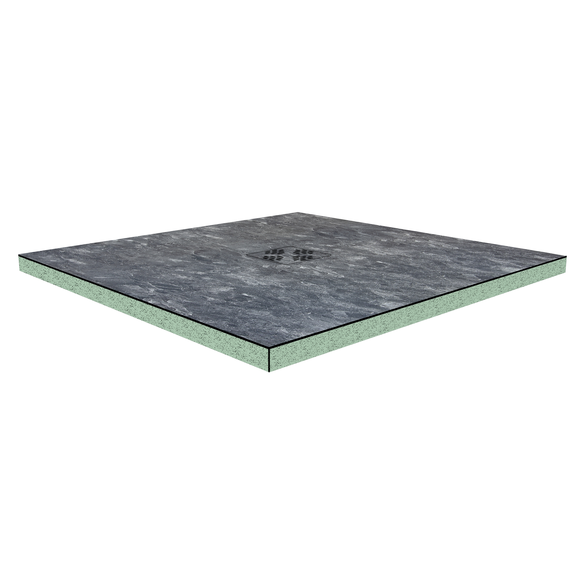 DK Duschboard Flat  800 x  800 mm Typ 1, Dekor: Brenta Save, Punktablauf mittig
