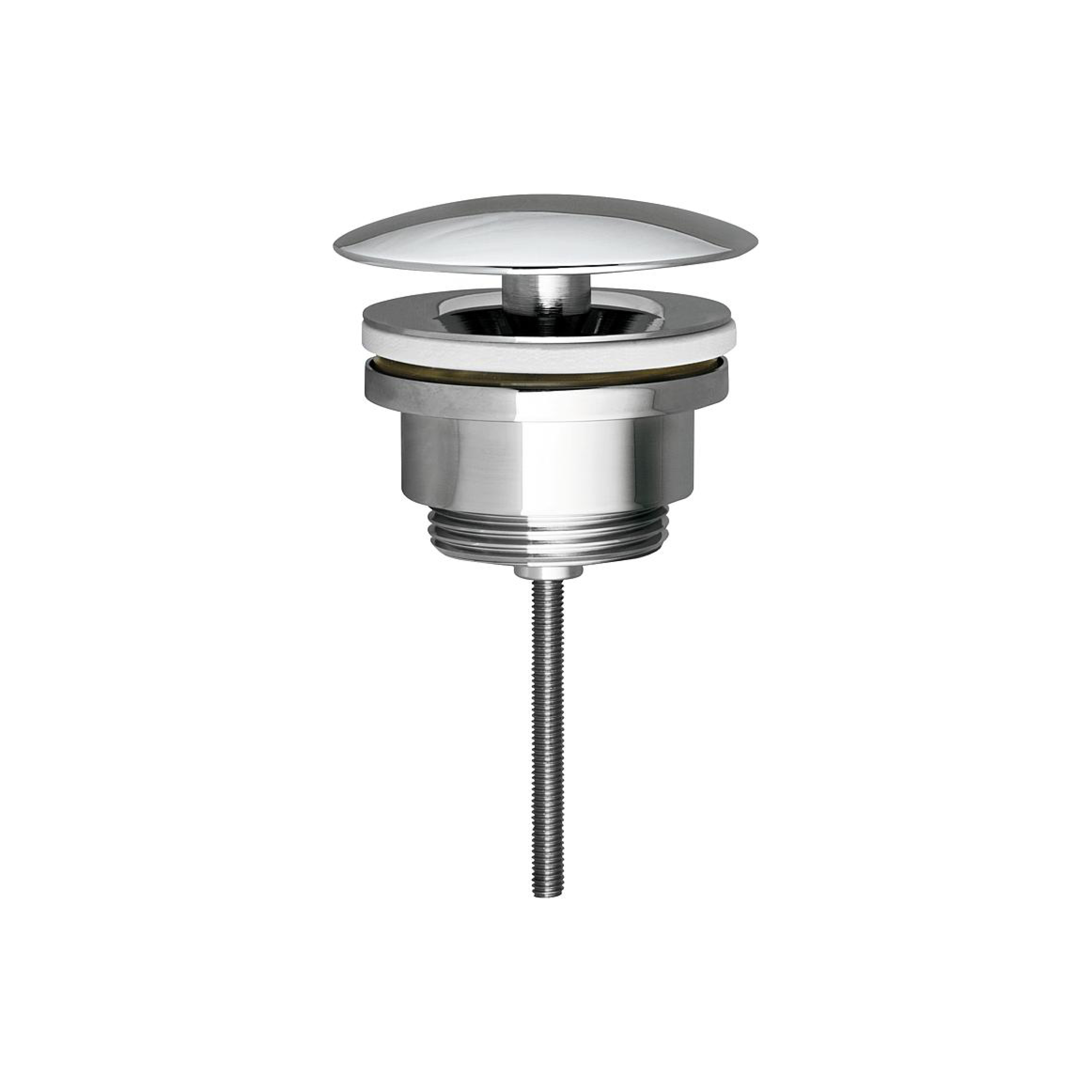 DK Design-Schaftventil nicht verschließbar, ohne Überlauf, Beckenstärke 0-38mm, chrom
