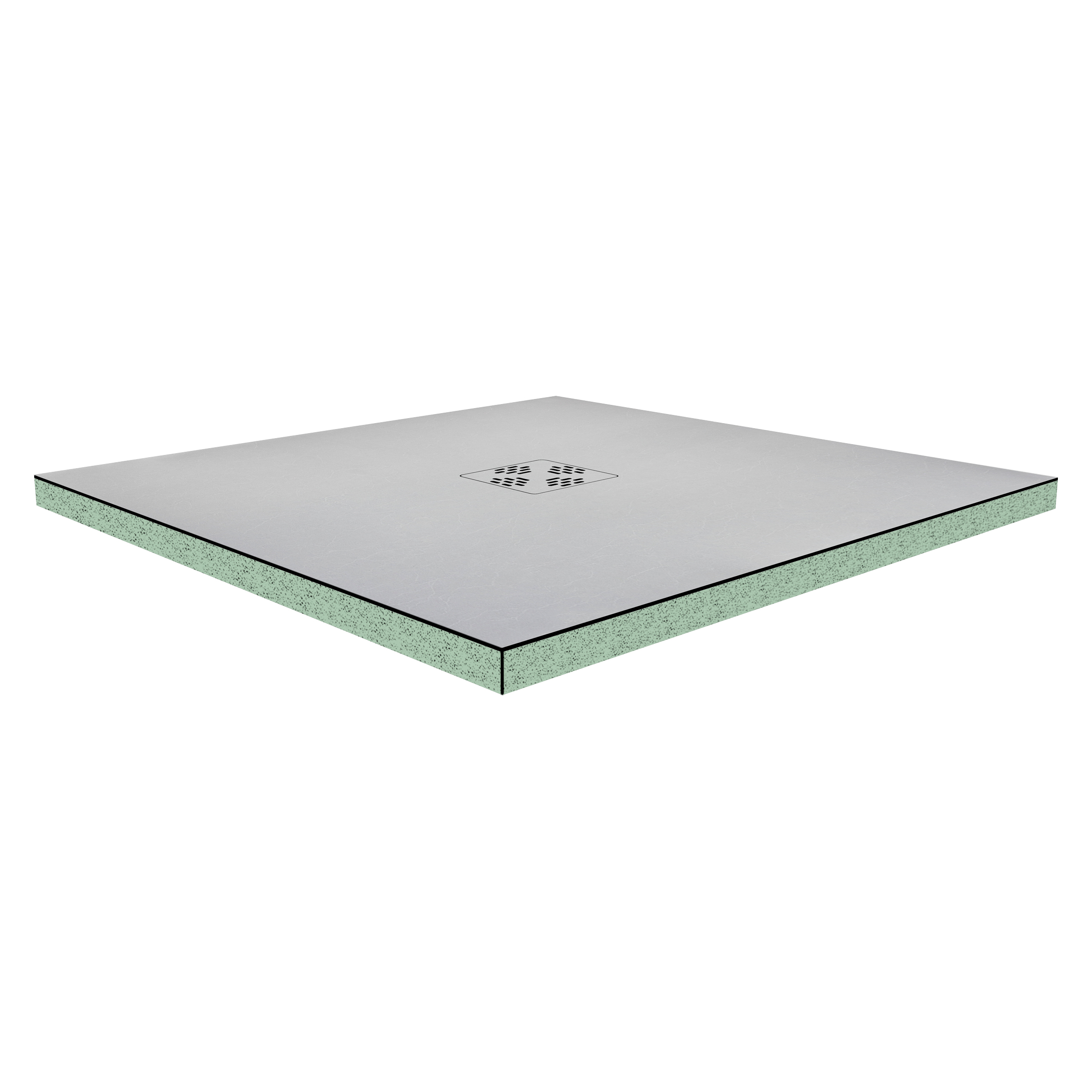 DK Duschboard Flat  800 x  800 mm Typ 1, Dekor: Arda Hell Perl, Punktablauf mittig