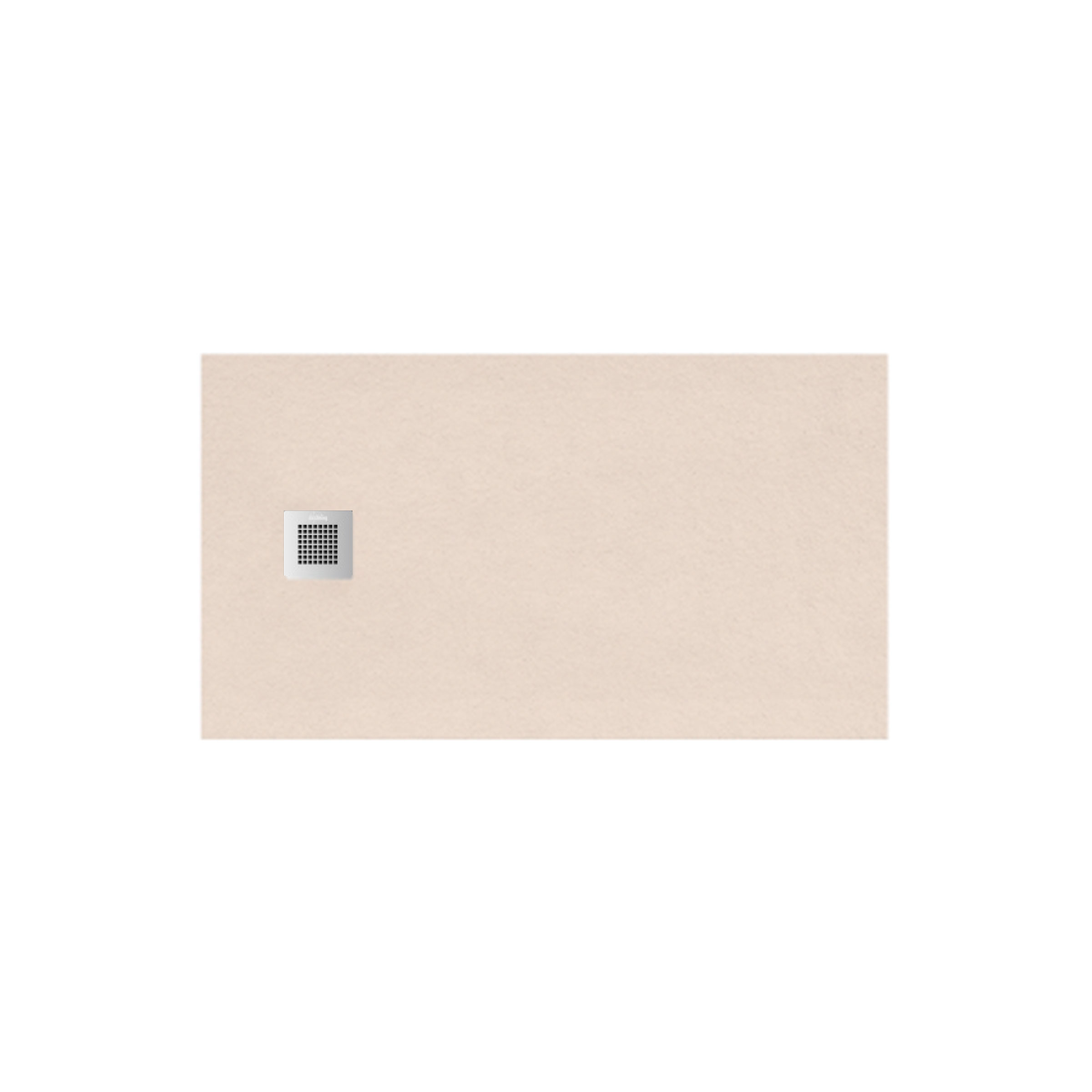 DK Duschwanne Rock 2  900 x  700 mm creme, inkl. Ablaufgitter in Edelstahl matt