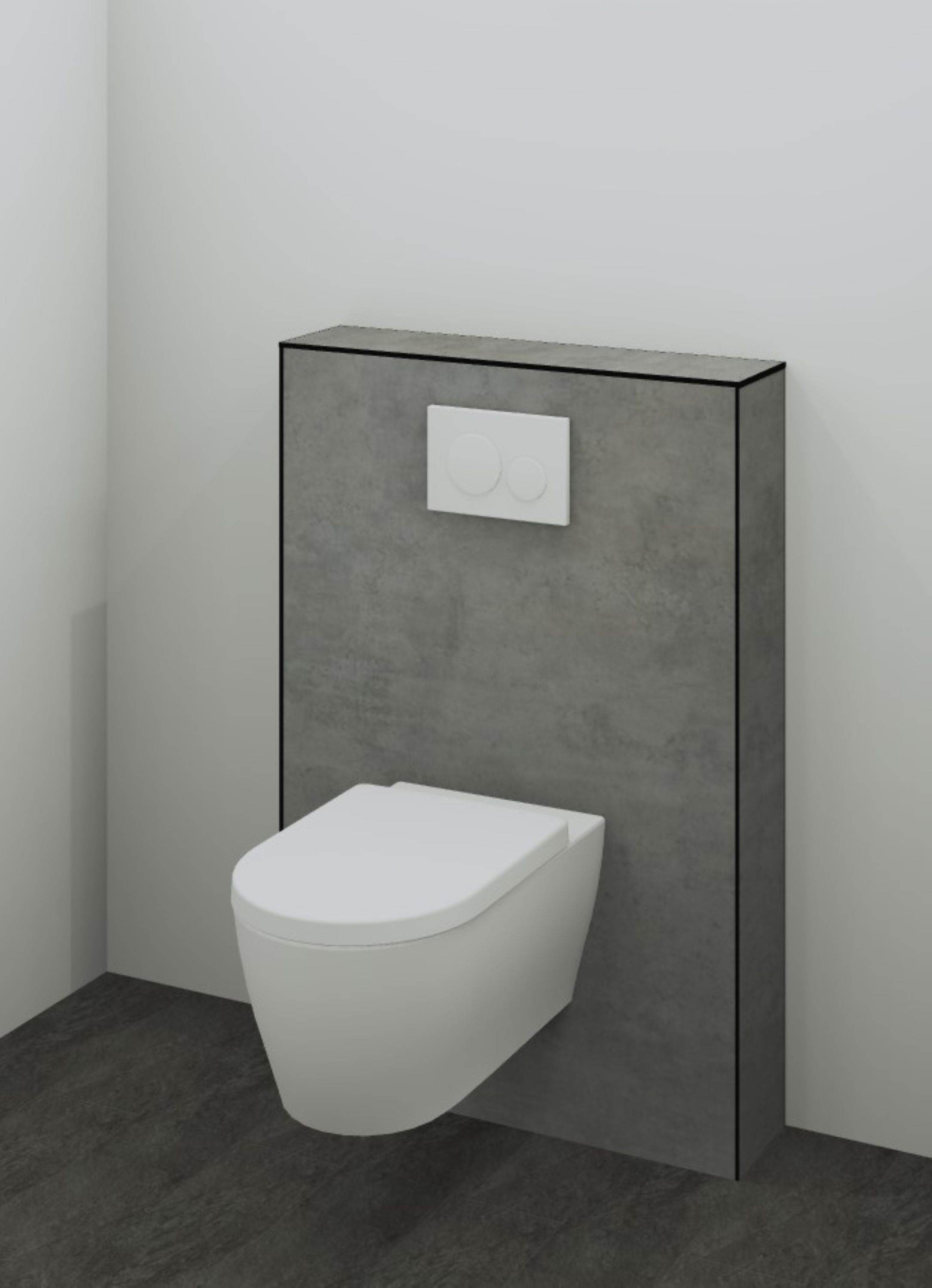 DK WC Modul B 800 H1190mm, o. Zubehör, Beton grau Perl