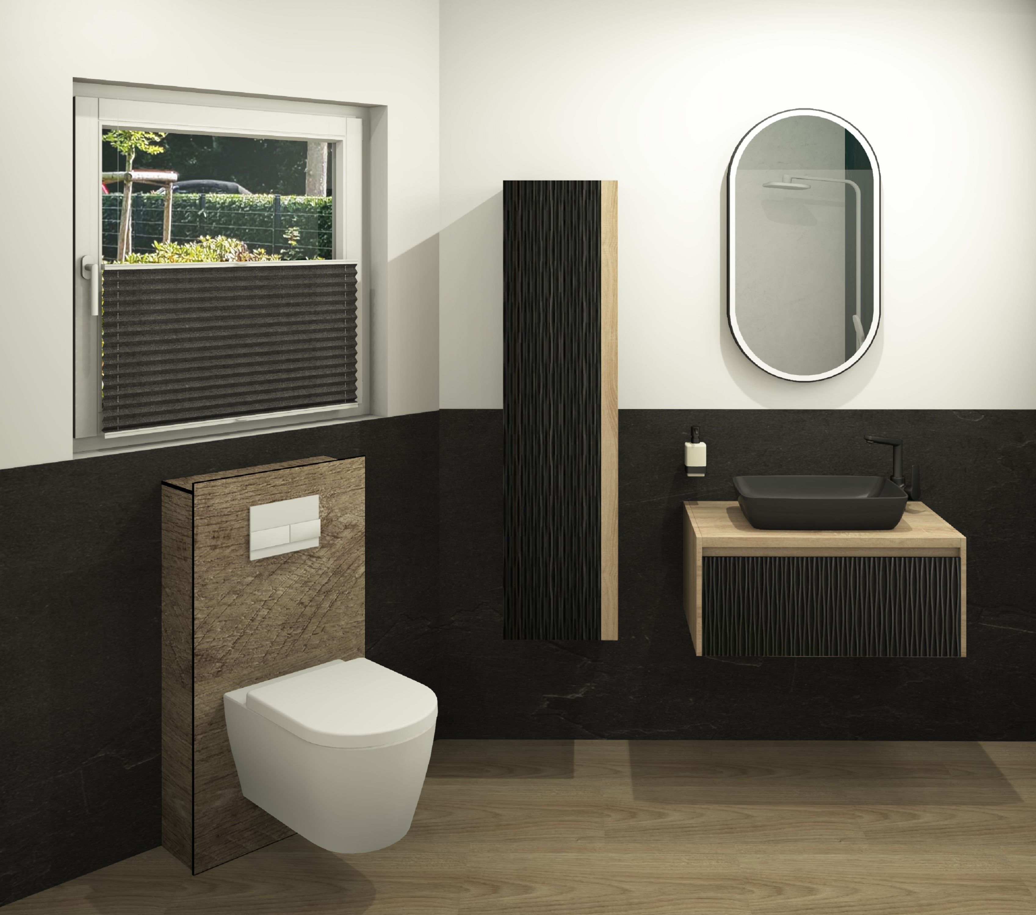 DK WC-Haube 1.030x540 mm für, TECE Vorwandmodul 980x500, Eiche Vint. Perl
