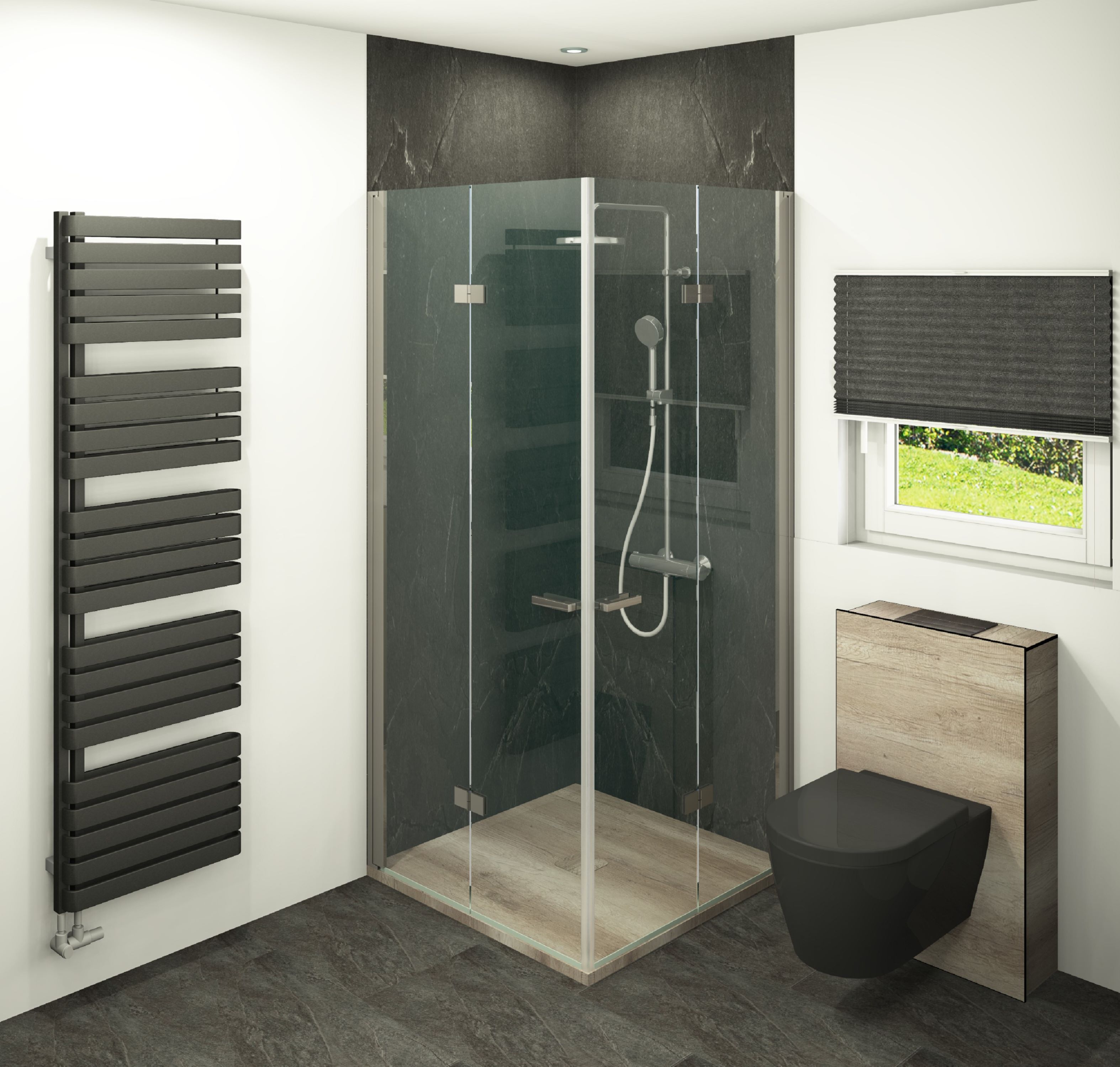 DK WC-Haube 870x540 mm (Front / Oben) für, TECE Vorwandmodul 820x500, Apache Slate
