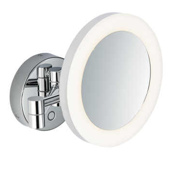 Duschking Kosmetikspiegel Wand Direkt,  rund, LED, 5-fach, 2-armig, Serie Kosm.