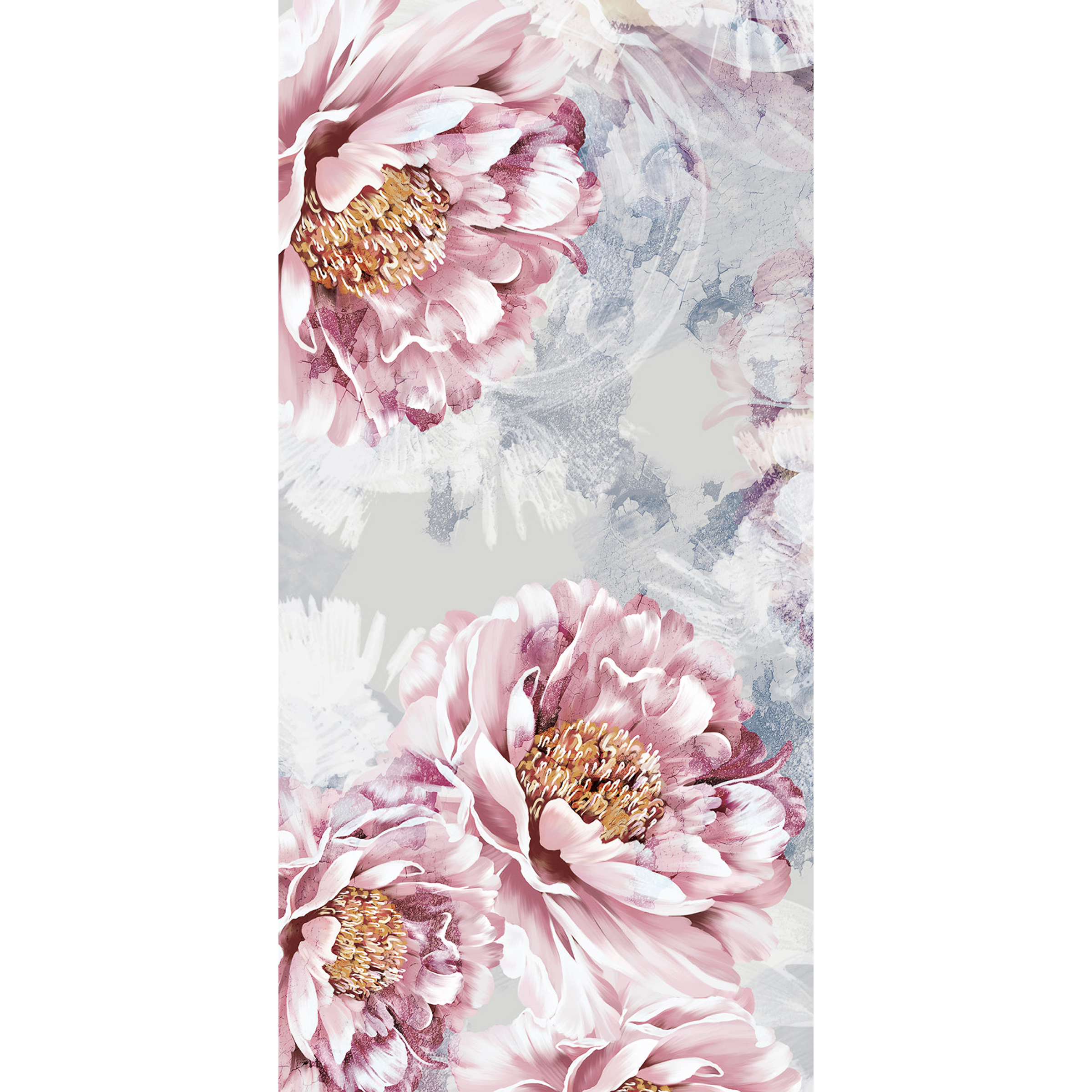DK Rückwand Flat E Rosa Blumen matt, 2550x1250x3mm Dekor: einseitig