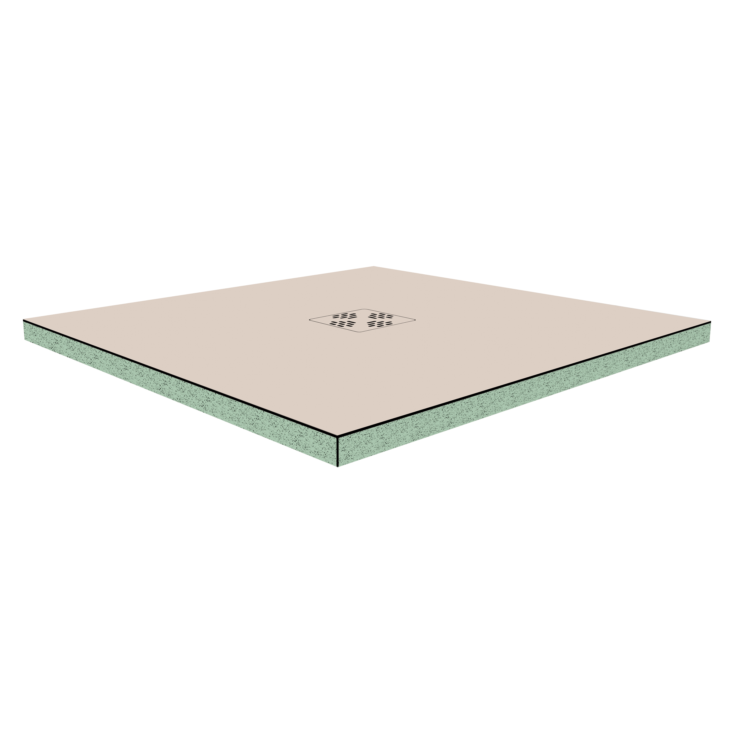 DK Duschboard Flat  800 x  800 mm Typ 1, Dekor: Beige Perl, Punktablauf mittig