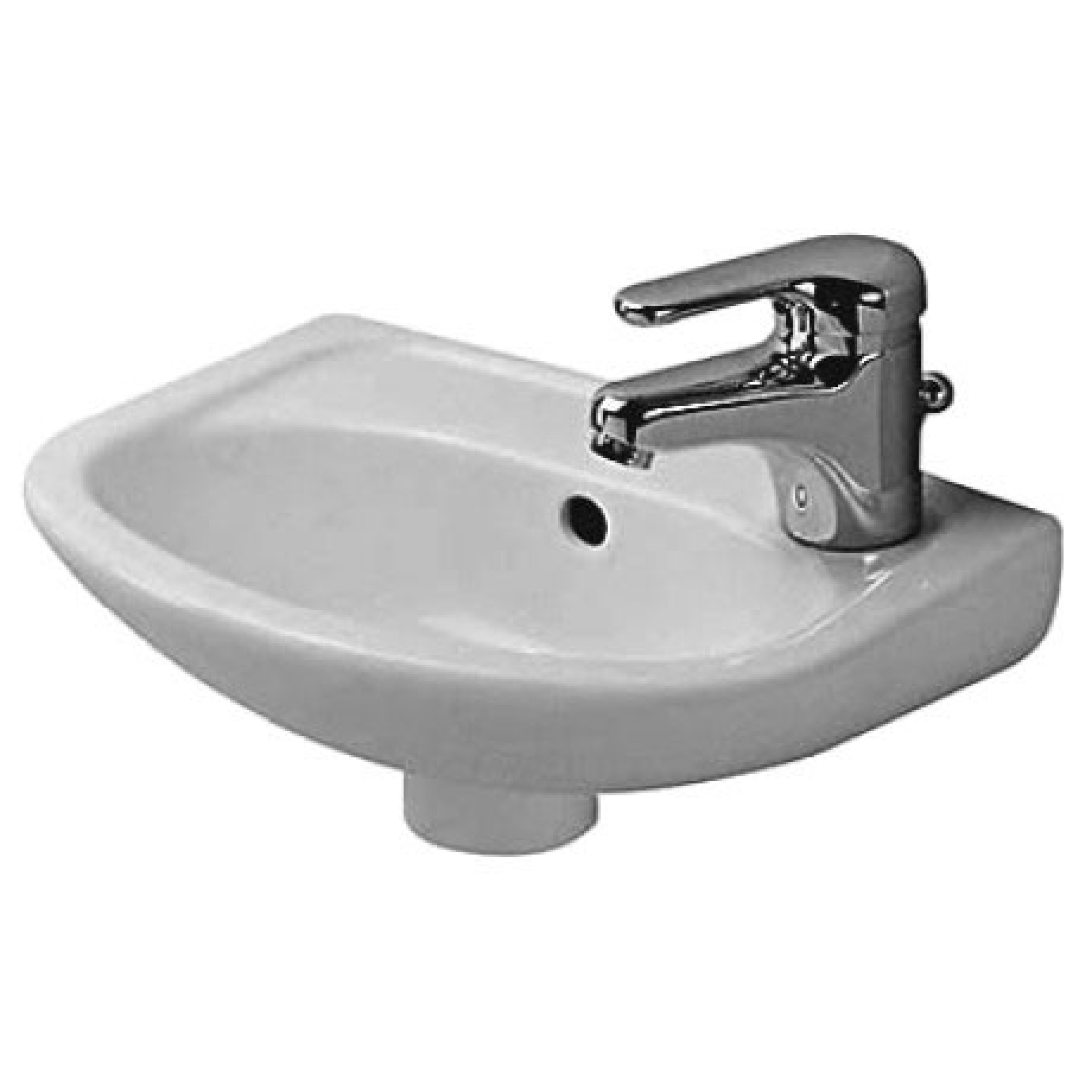 Duravit 1-Loch Handwaschbecken Duraplus Compact, 365x265mm, weiß, mit Überlauf, mit Hahnloch