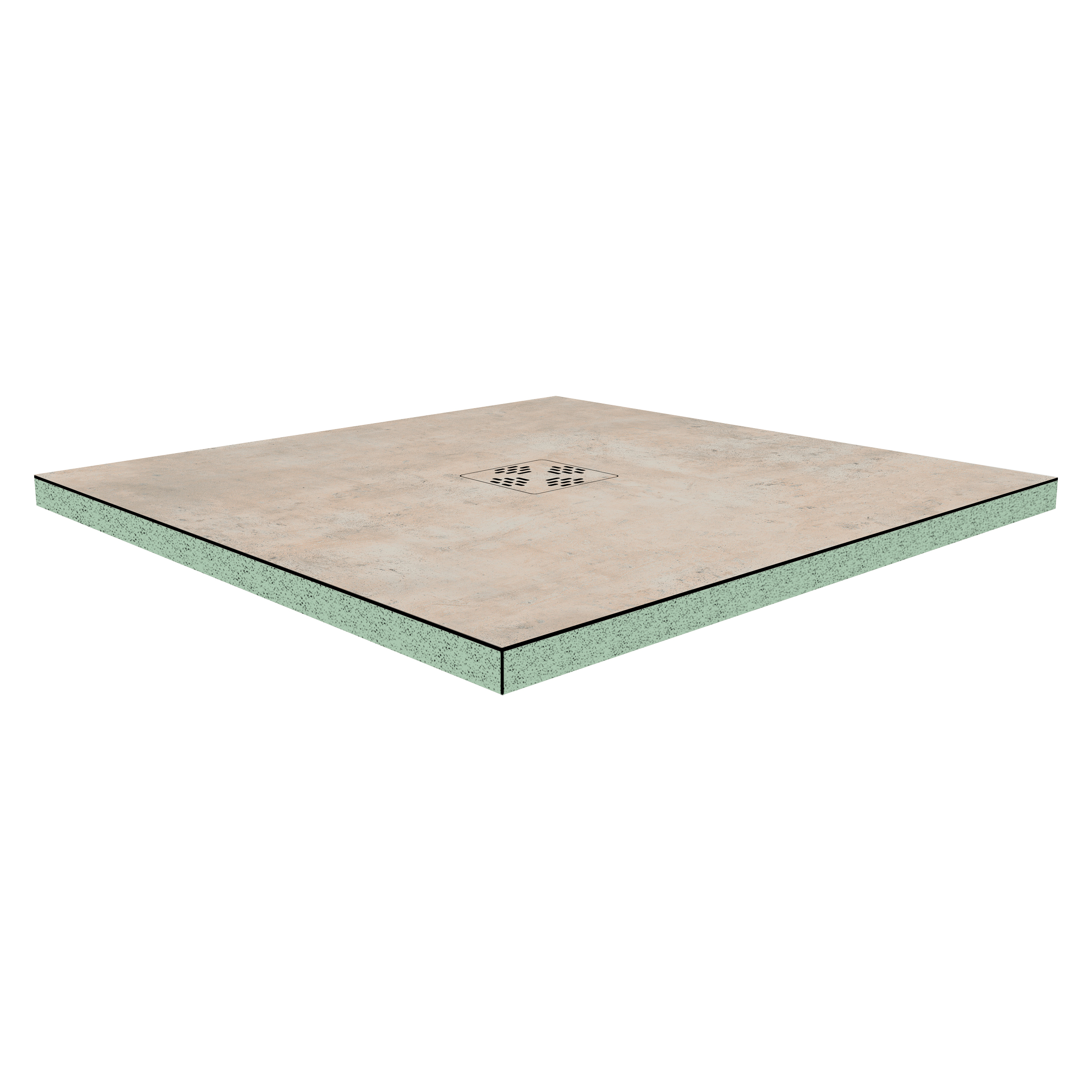 DK Duschboard Flat  800 x  800 mm Typ 1, Dekor: Anaroa Perl, Punktablauf mittig