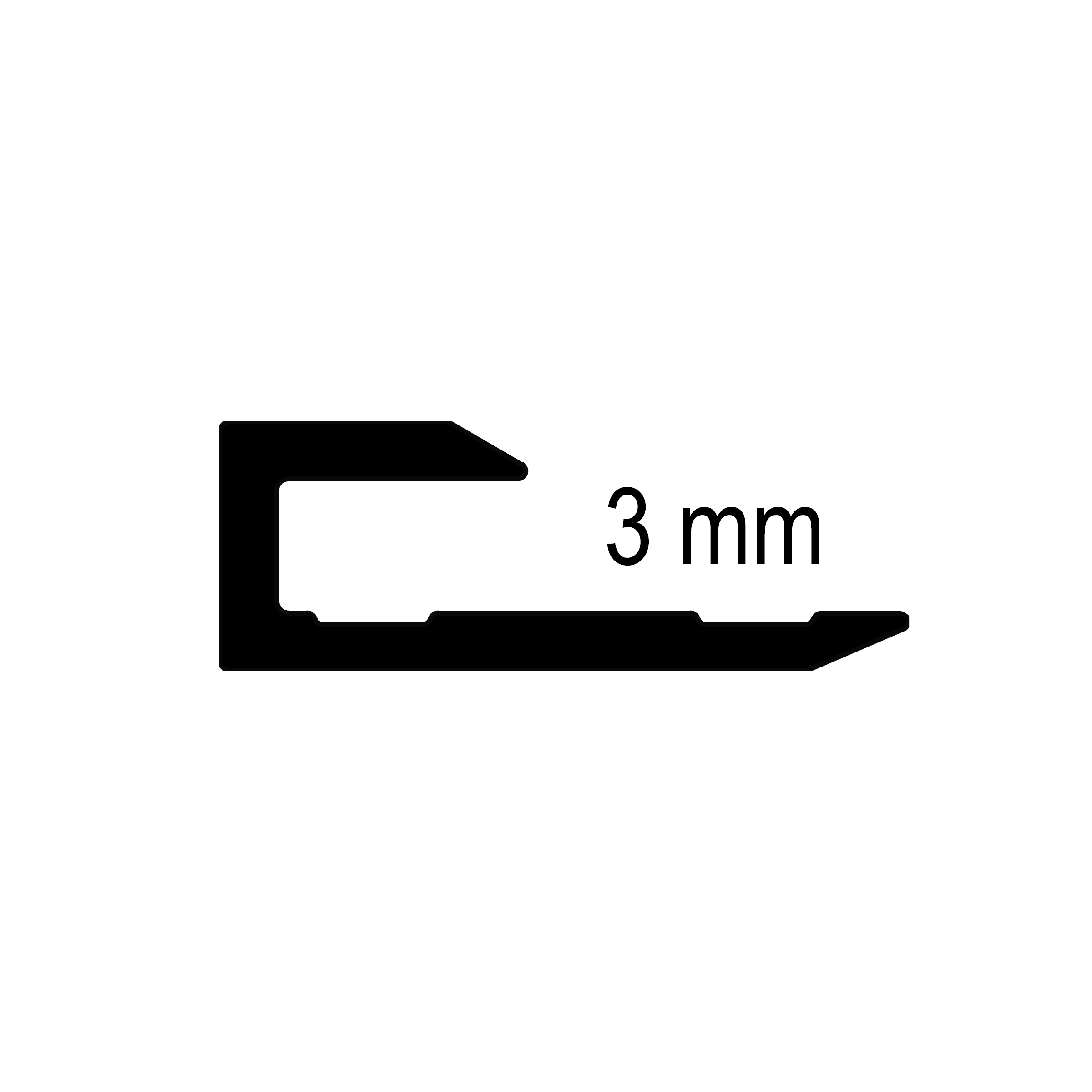 DK Flat Alu Abschlussprofil, silber matt, 3100mm