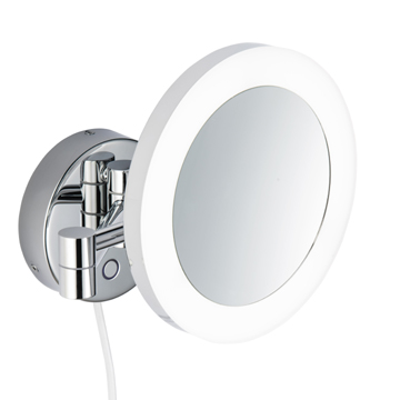 Duschking Kosmetikspiegel Wand Kabel,  rund, LED, 5-fach, 2-armig, Serie Kosm.