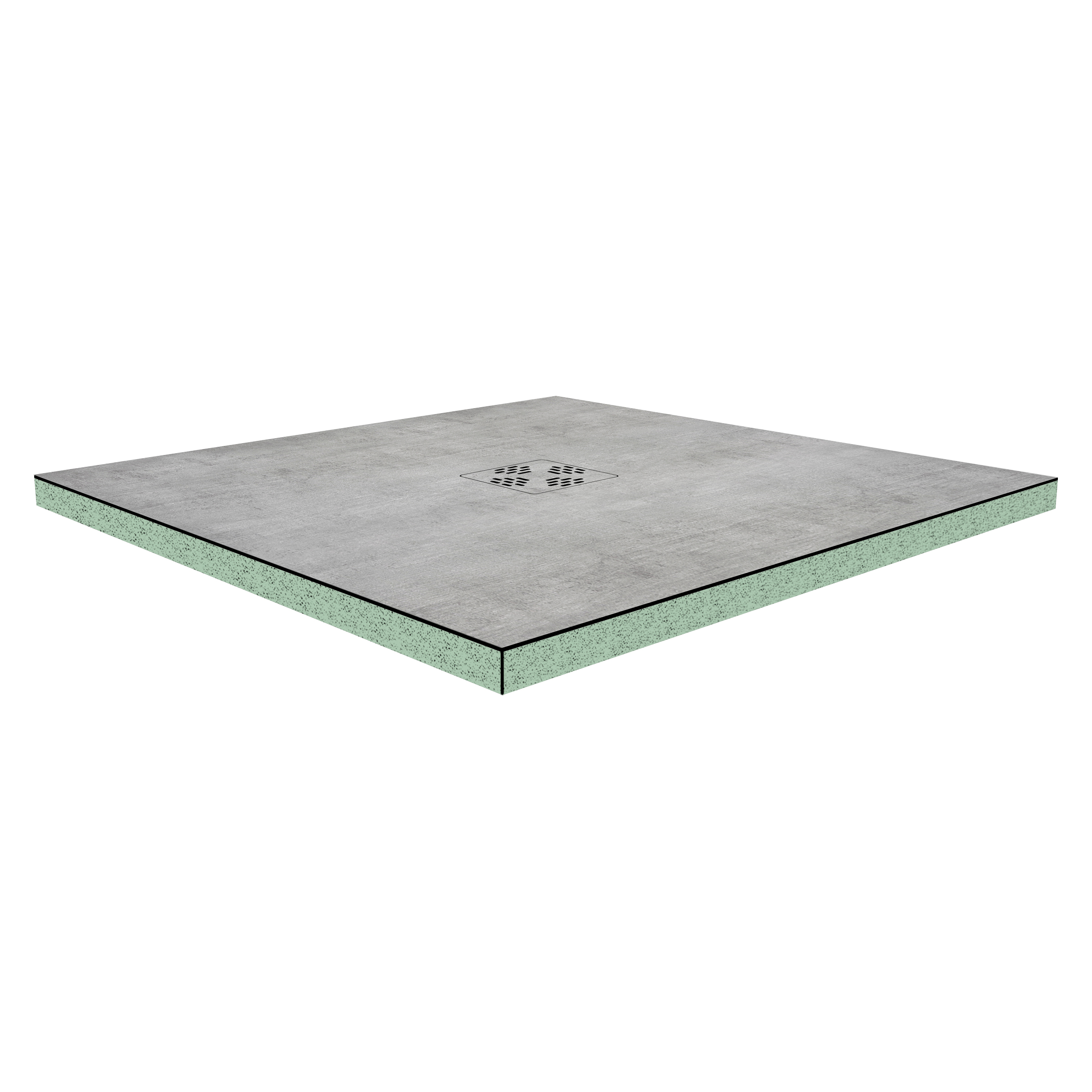 DK Duschboard Flat  800 x  800 mm Typ 1, Dekor: Brembo Perl, Punktablauf mittig