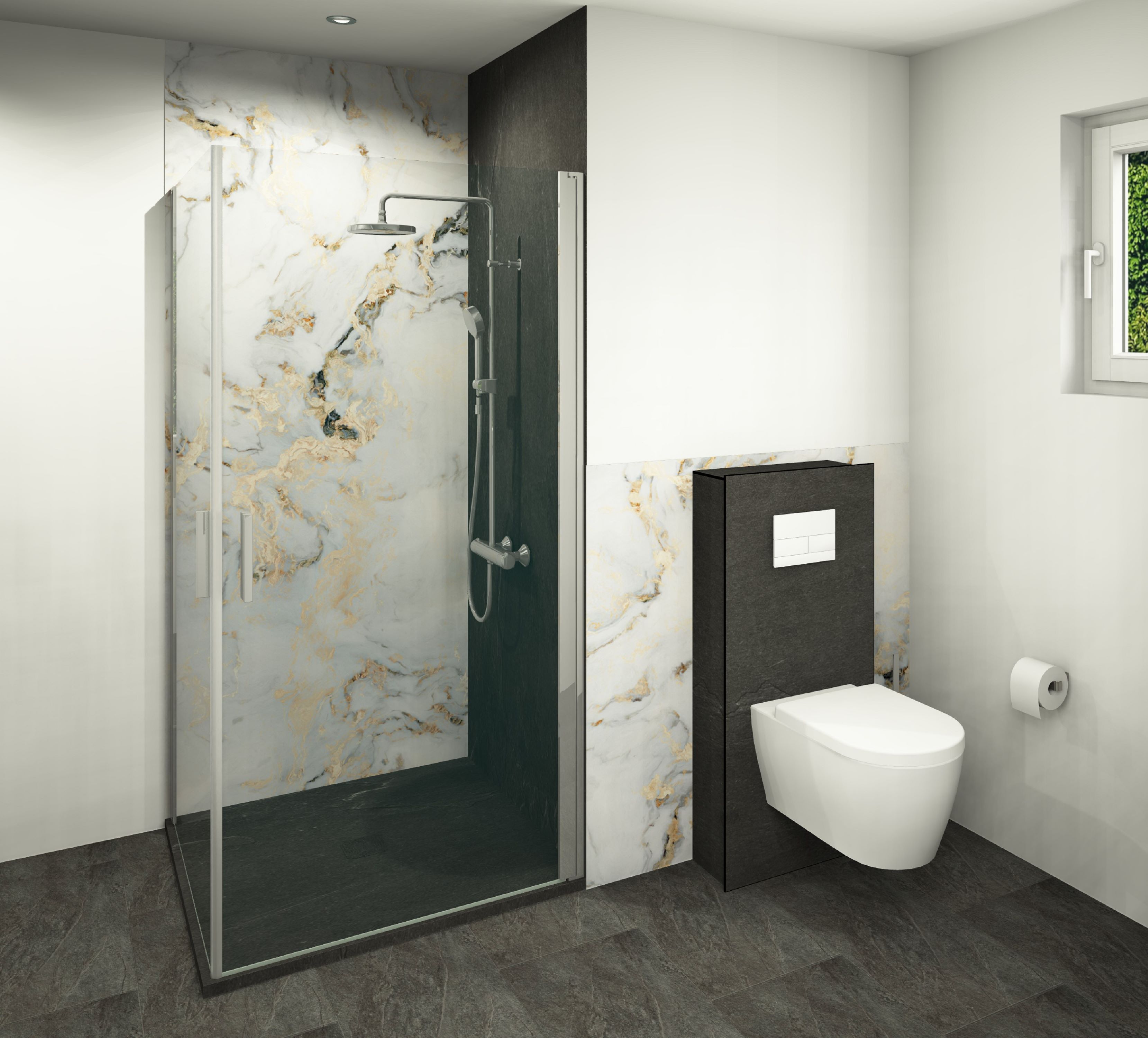 DK WC-Haube 1.170x540 mm für, TECE Vorwandmodul 1.120x500, Gandara Slate