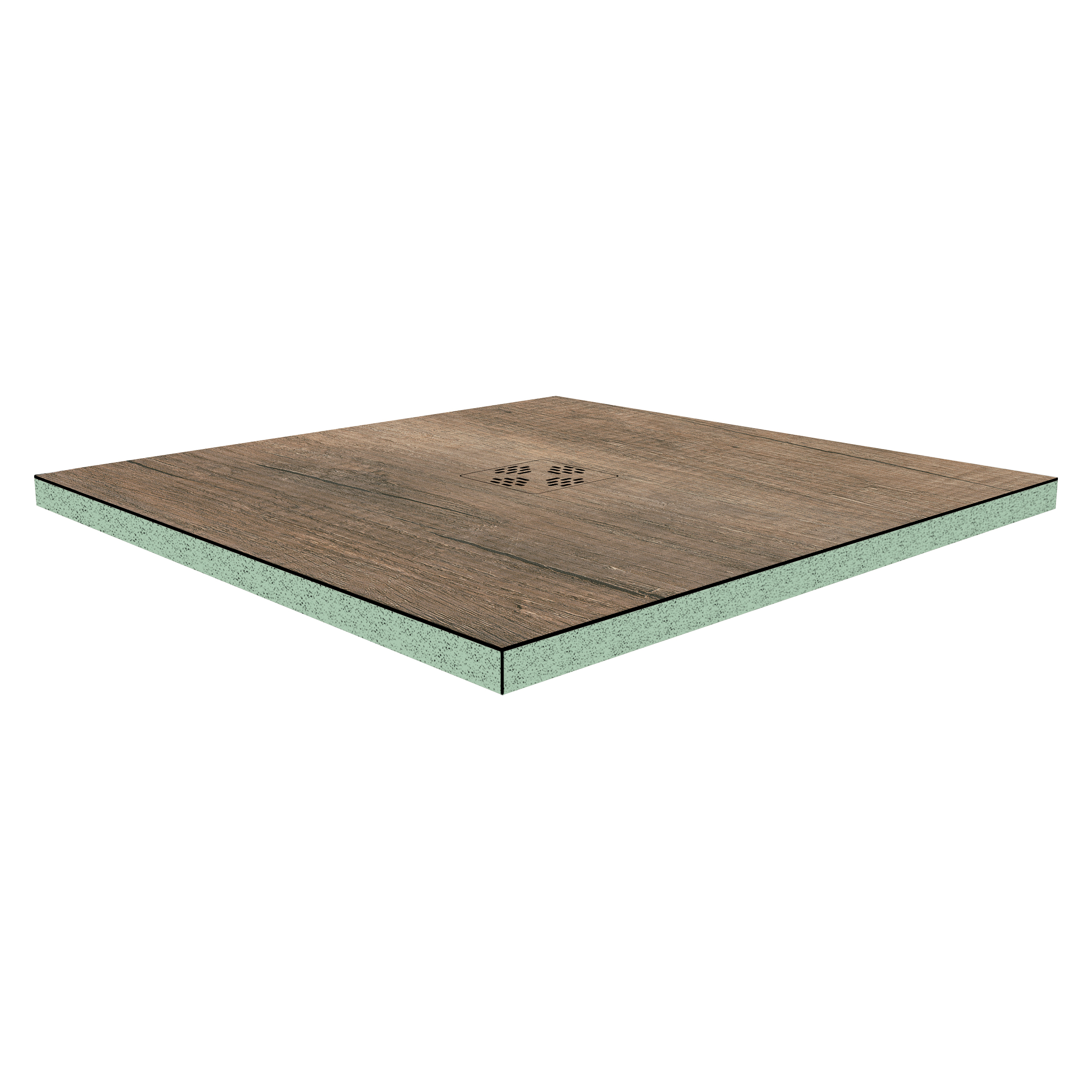 DK Duschboard Flat  800 x  800 mm Typ 1, Dekor: Apache Slate, Punktablauf mittig
