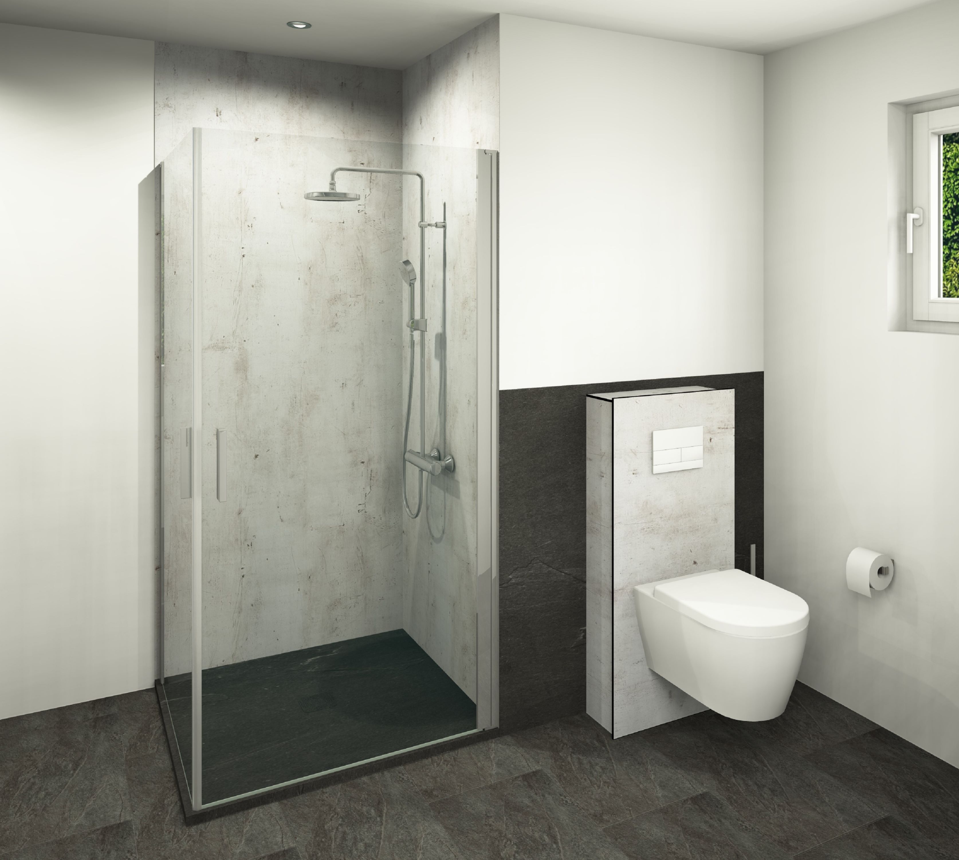 DK WC-Haube 1.170x540 mm für, TECE Vorwandmodul 1.120x500, Kalkstein Perl