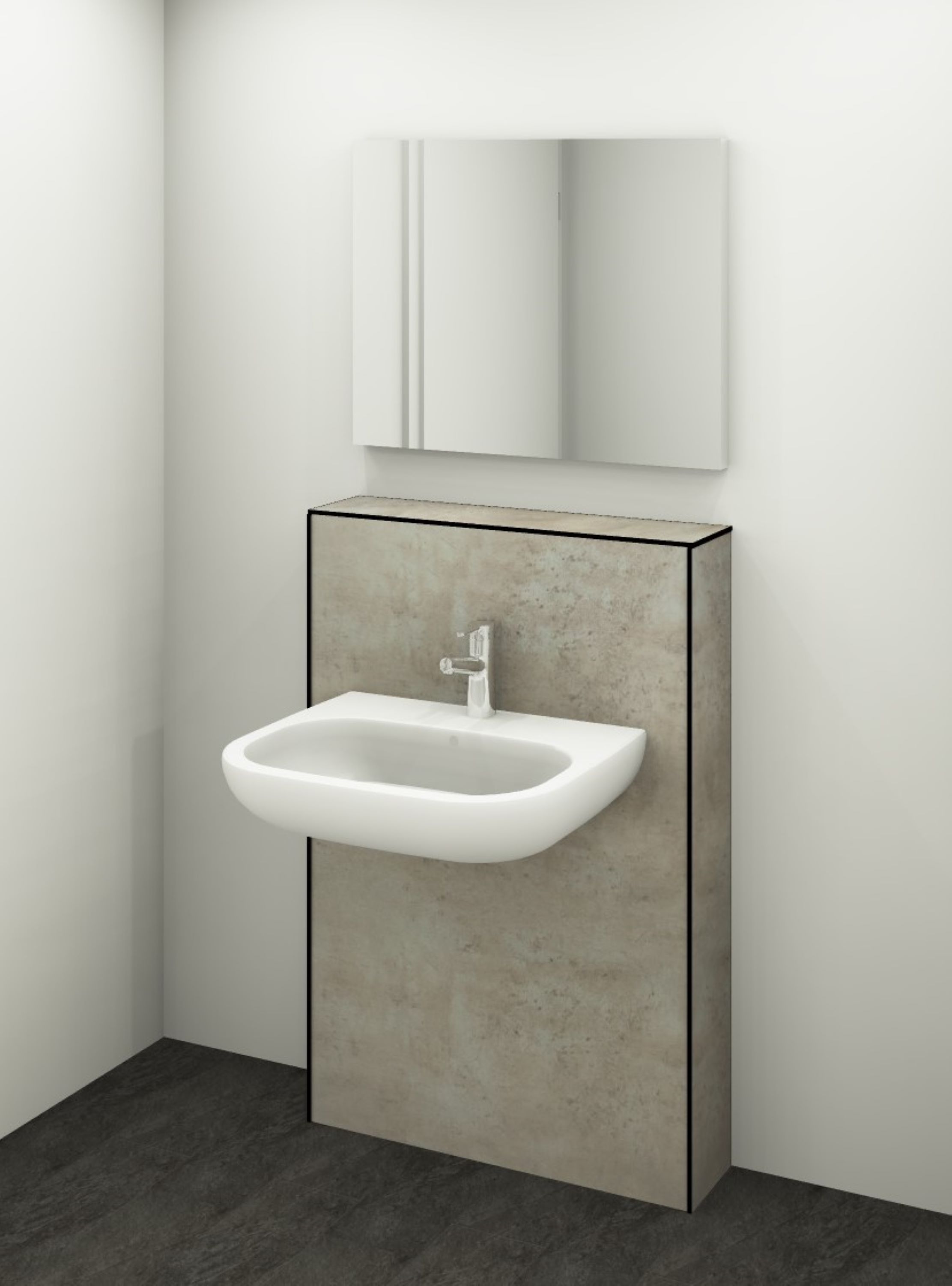 DK Waschtisch Modul B 800 H1190mm, o. Zubehör, Anaroa Perl