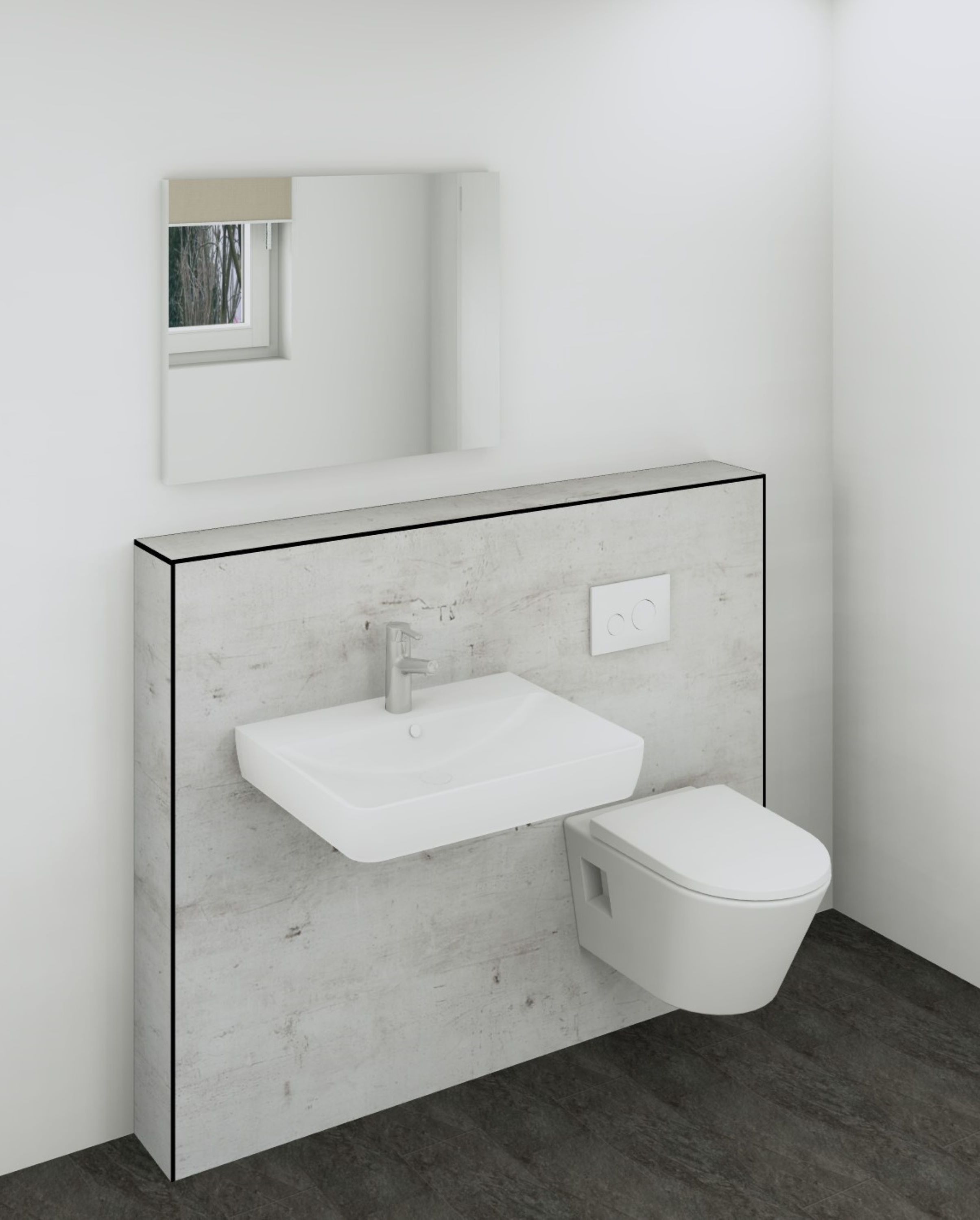 DK Doppelmodul Waschtisch WC B1500 H1190mm, , o. Zubehör, links, Kalkstein Perl