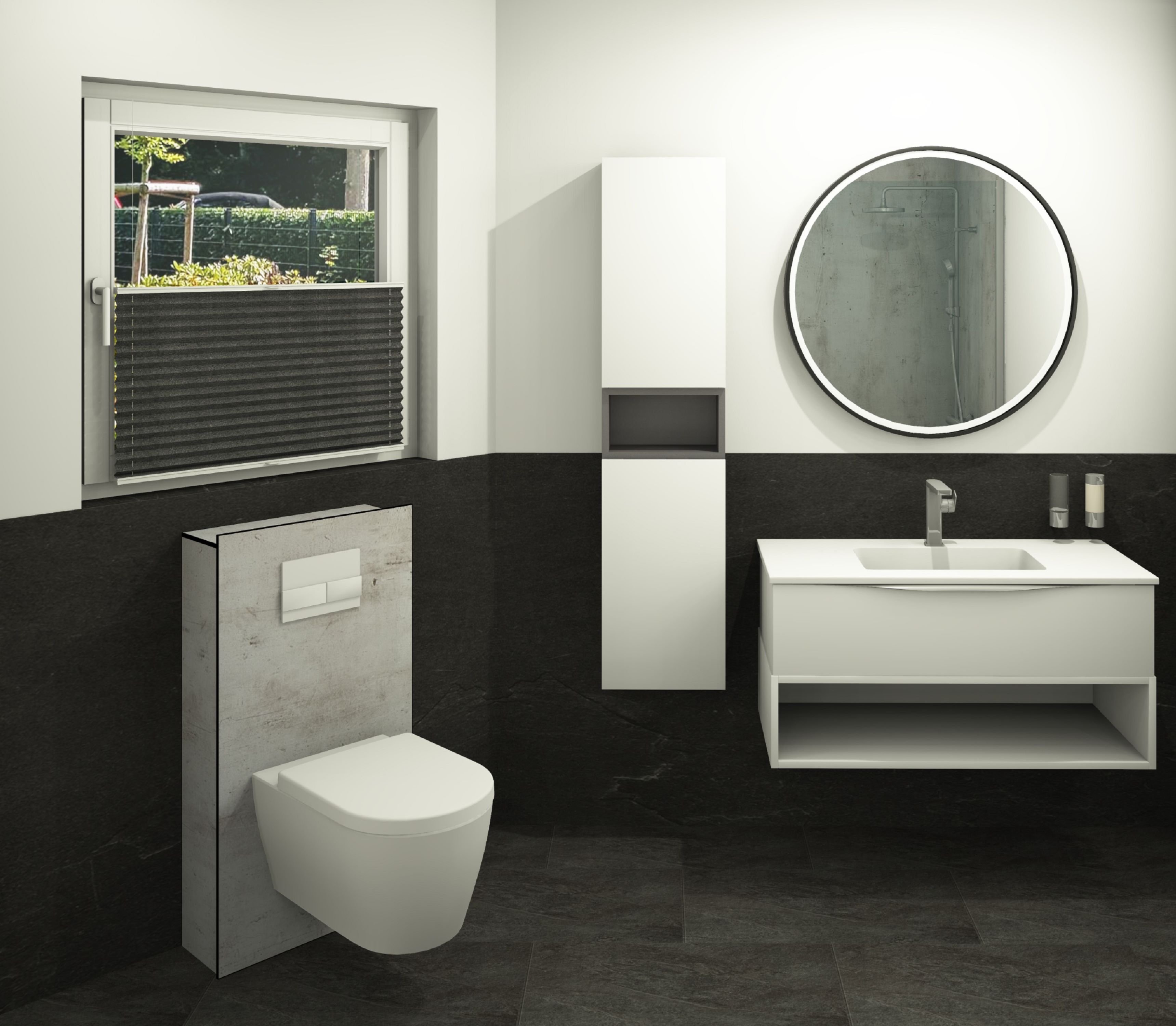 DK WC-Haube 1.030x540 mm für, TECE Vorwandmodul 980x500, Kalkstein Perl