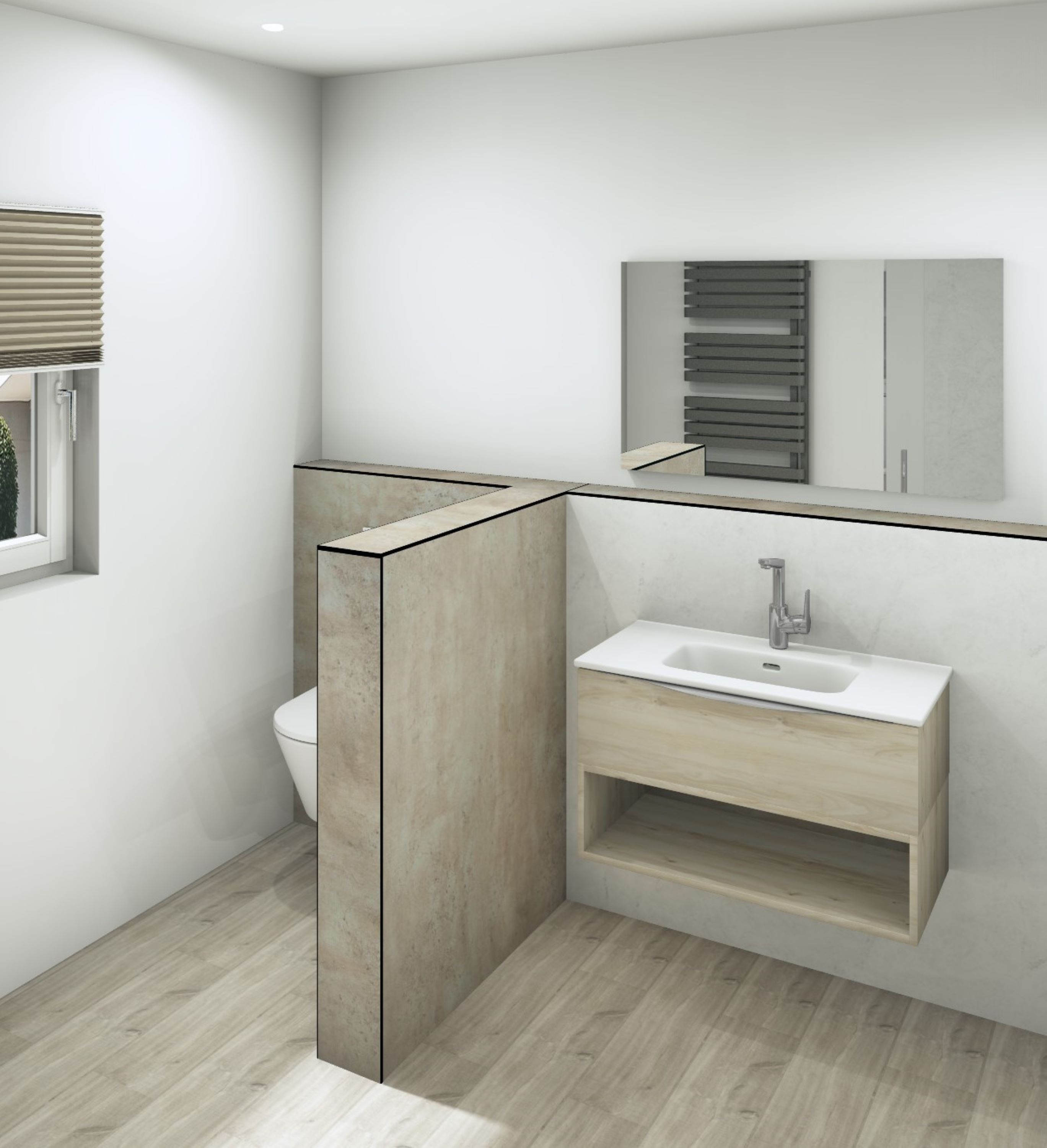 DK Schamwand Modul B1200 H1190mm, o. Zubehör, Anaroa Perl