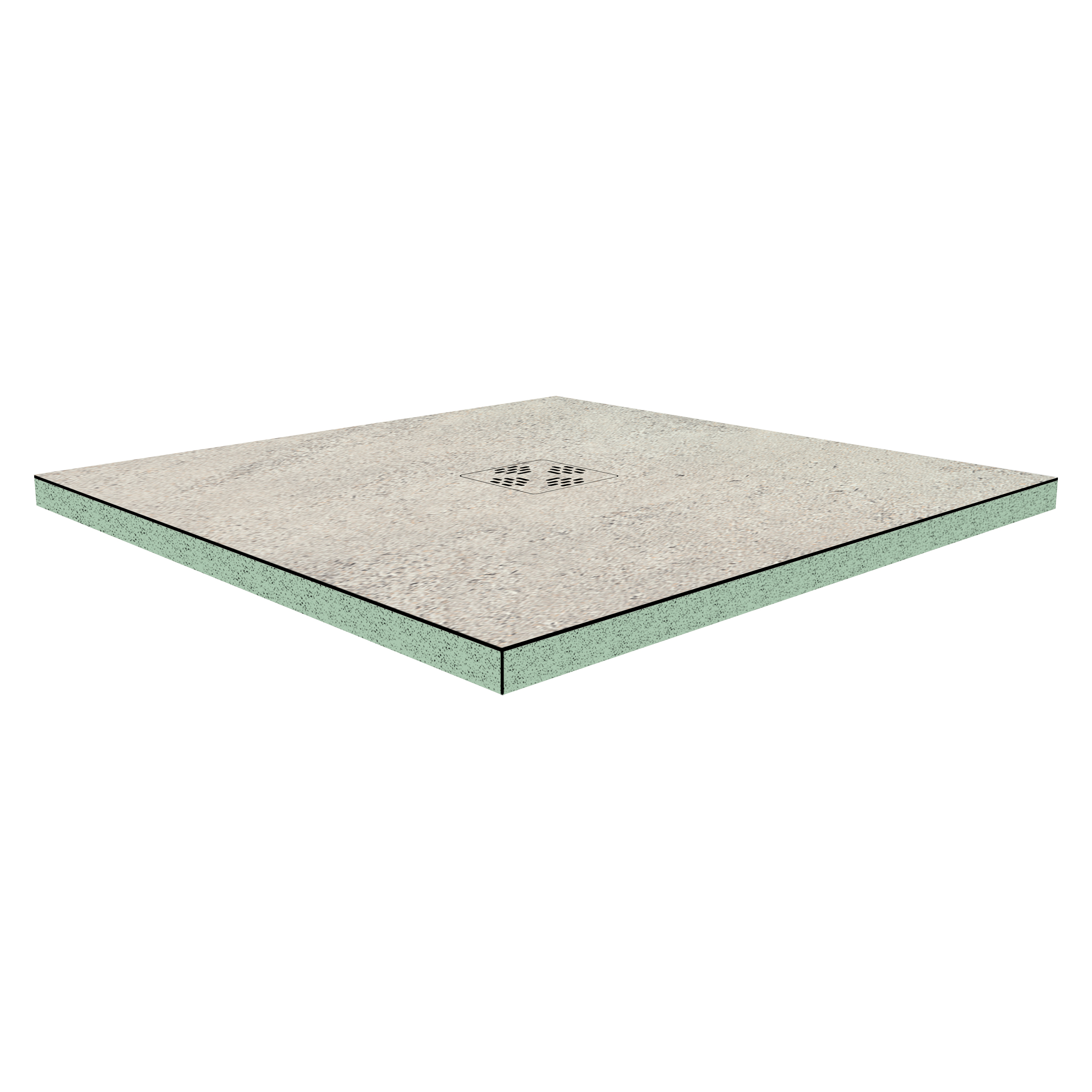 DK Duschboard Flat  800 x  800 mm Typ 1, Dekor: Actun Perl, Punktablauf mittig