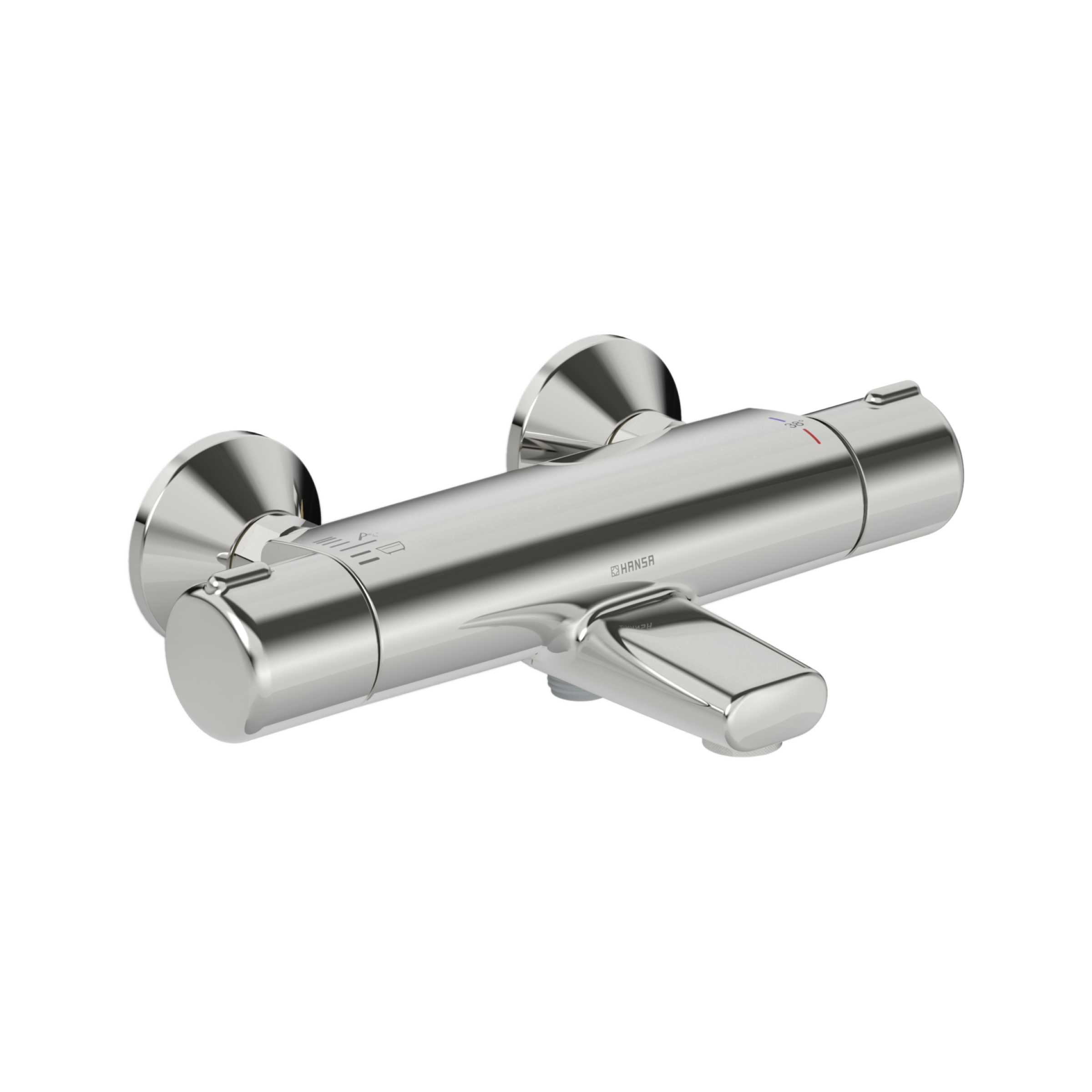 Hansa Wannen-Thermostat-Batterie, Wandaufbau Hansamicra 5816 verchromt