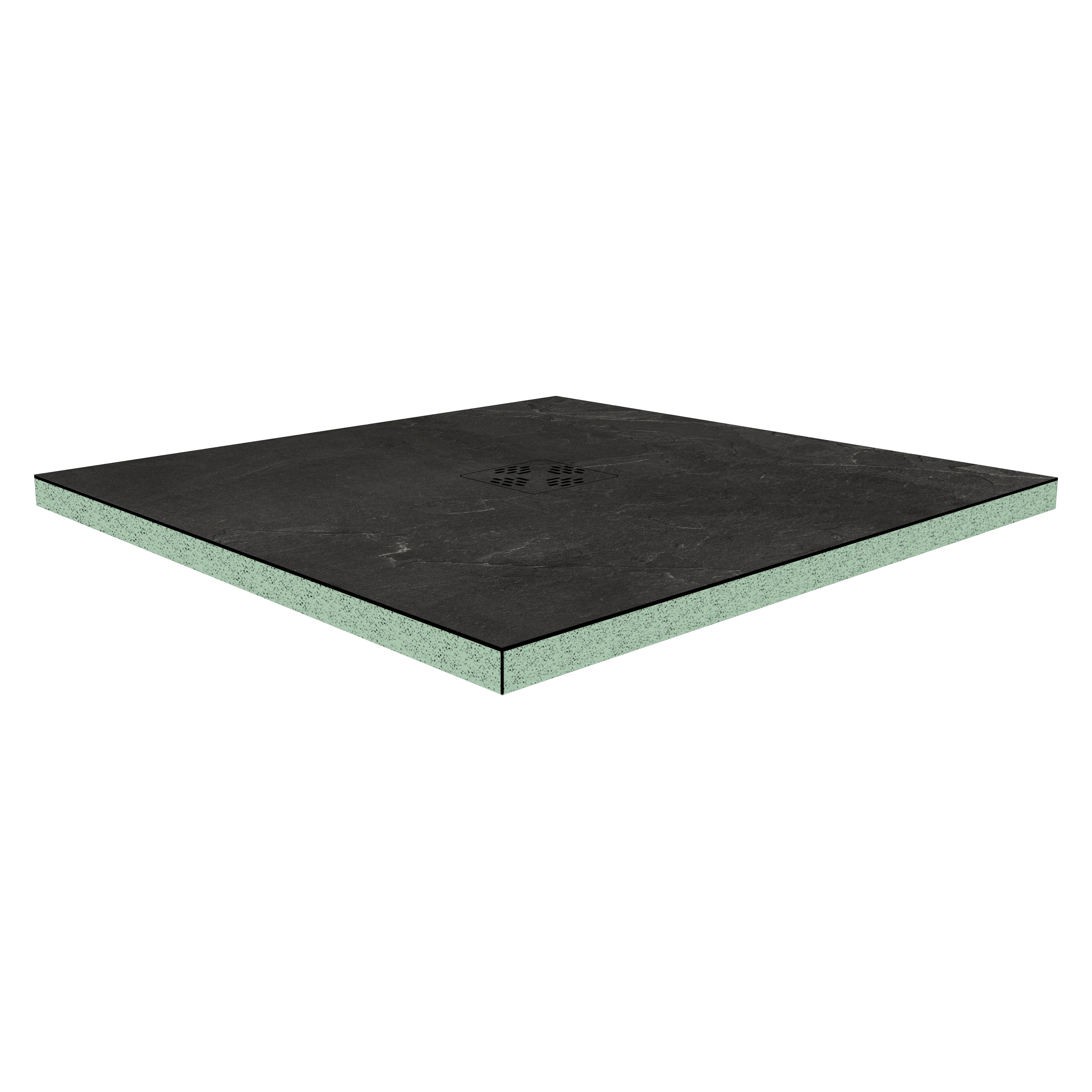 DK Duschboard Flat 1700 x  800 mm Typ 1, Dekor: Gandara Struktur, Punktablauf mittig